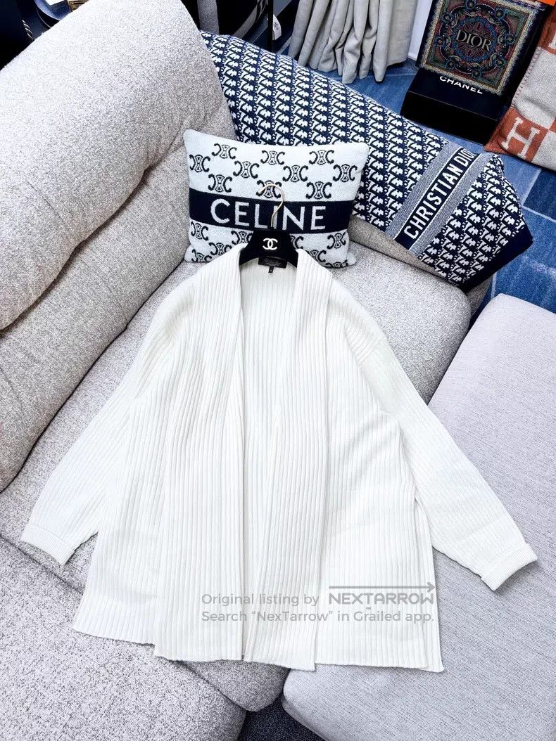 Loro Piana Loro Piana Off-white textured long-sleeve mid-length cardi Size S / US 4 / IT 40 - 2 Thumbnail