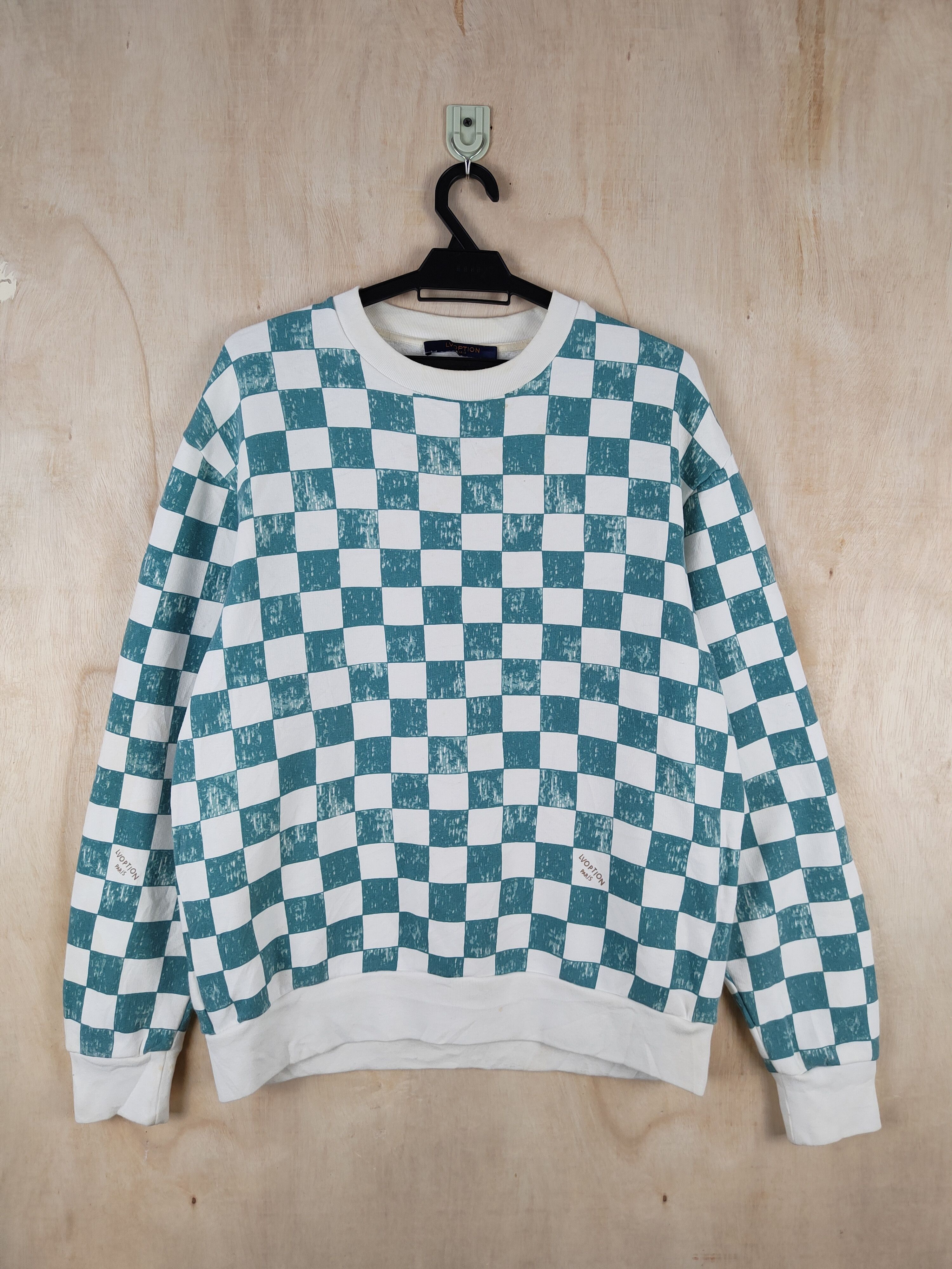 image of Art Lvoption Not Louis Vuitton White Green Sweatshirts S2624, Men's (Size Medium)