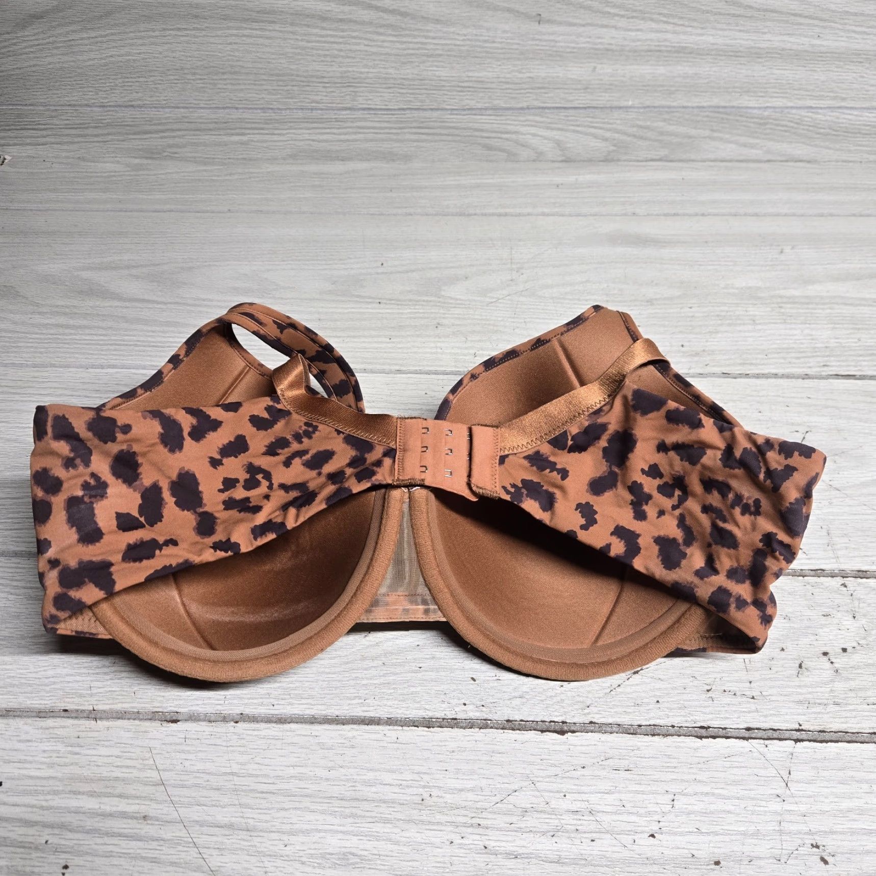 Vintage VINTAGE Not Used? Underoutfit Bra Molded Cup Underwire Animal Print Adult Women's 40D Brown Balconette 40D Women Bra Size ONE SIZE - 4 Thumbnail