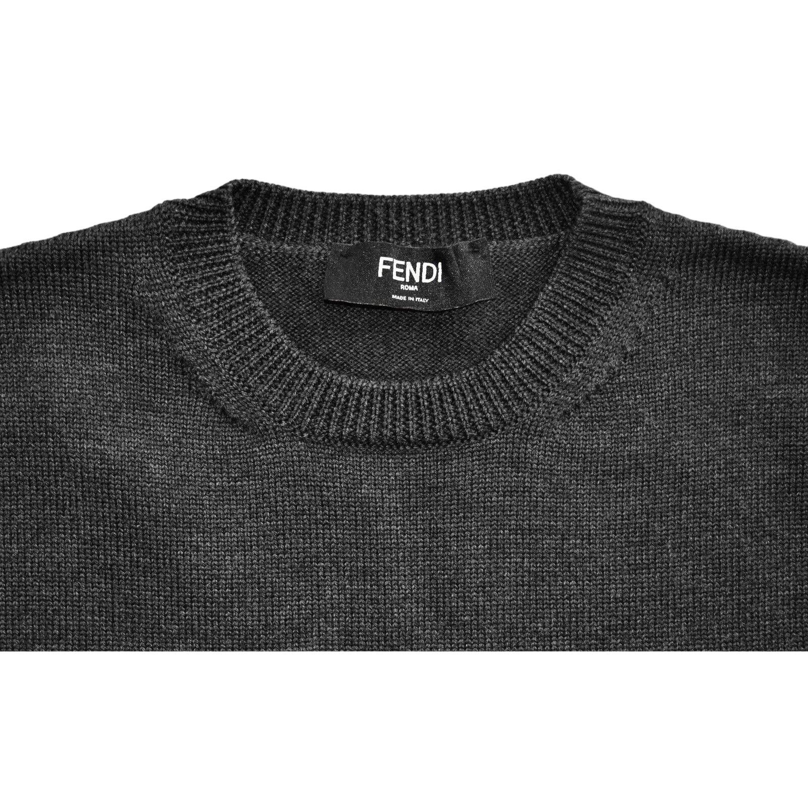 Fendi FENDI Dark Grey Wool Knit W/Logo Crewneck Sweater Vest Sz 46 Size US S / EU 44-46 / 1 - 3 Thumbnail