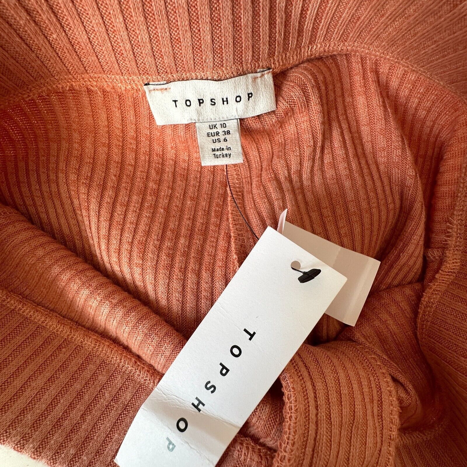 Topshop NWT Topshop Peach Ribbed Flare Leg Lace-Up Tie Legging Pant Size 28" / US 6 / IT 42 - 10 Thumbnail
