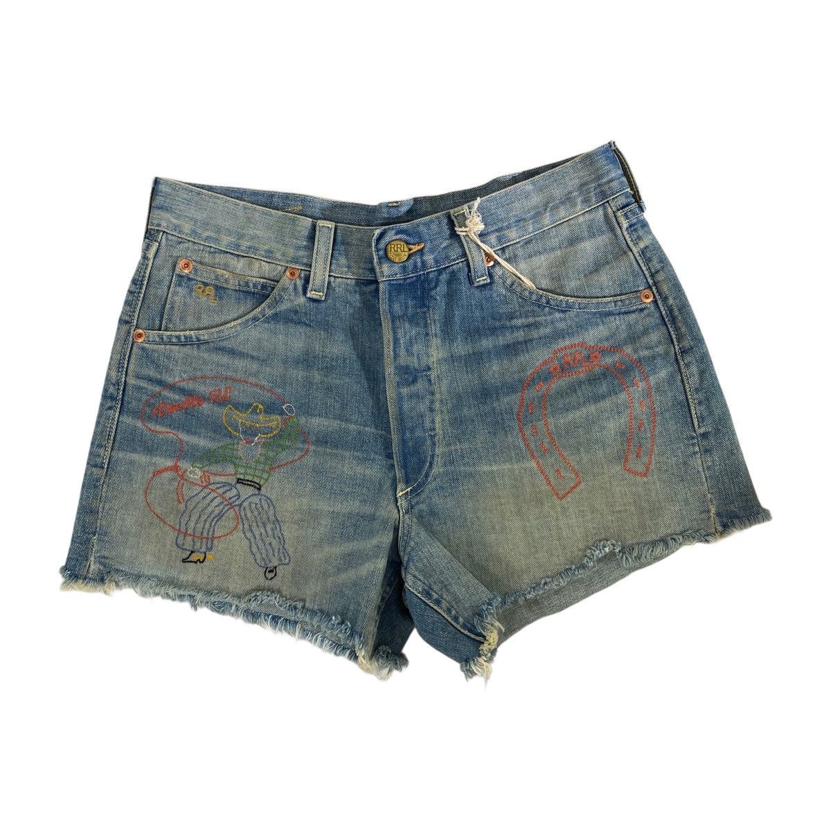 RRL Ralph Lauren × Ralph Lauren rrl ralph lauren western rodeo embroidered boy fit shorts Size 25" / US 0 / IT 36 - 5 Thumbnail