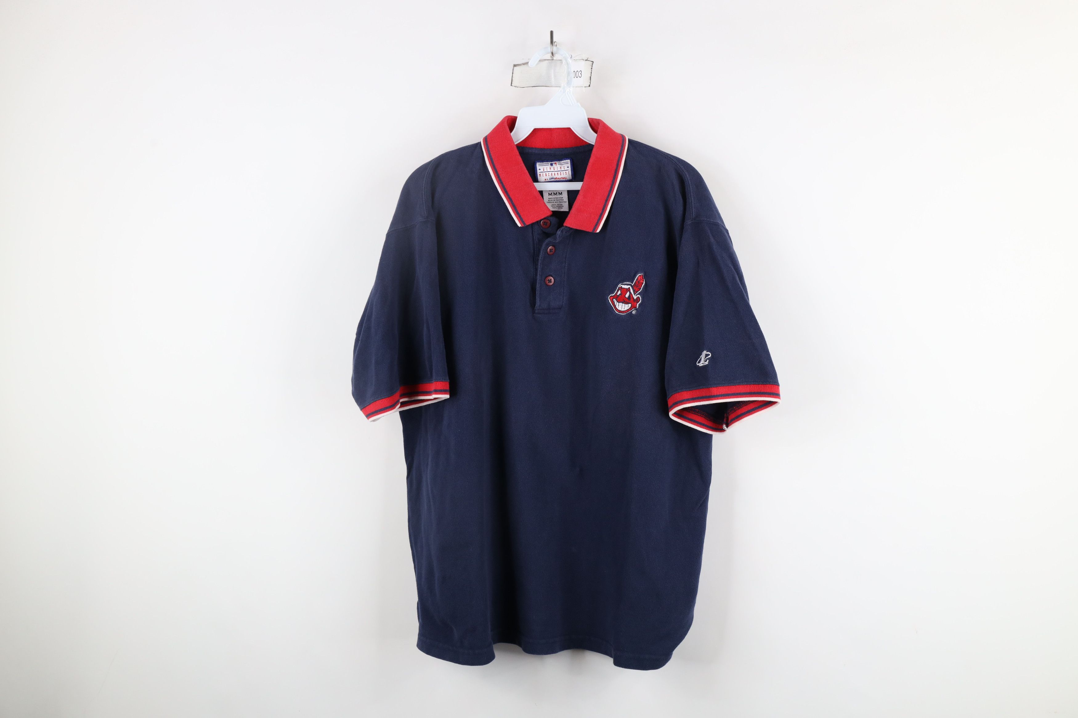 Vintage Vintage 90s Chief Wahoo Cleveland Indians Baseball Polo Blue Size US M / EU 48-50 / 2 - 1 Thumbnail