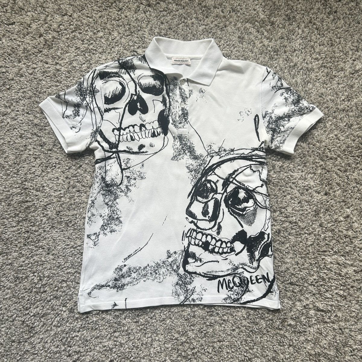 Alexander McQueen Alexander McQueen : Skull-Print Polo Shirt Size US S / EU 44-46 / 1 - 1 Thumbnail