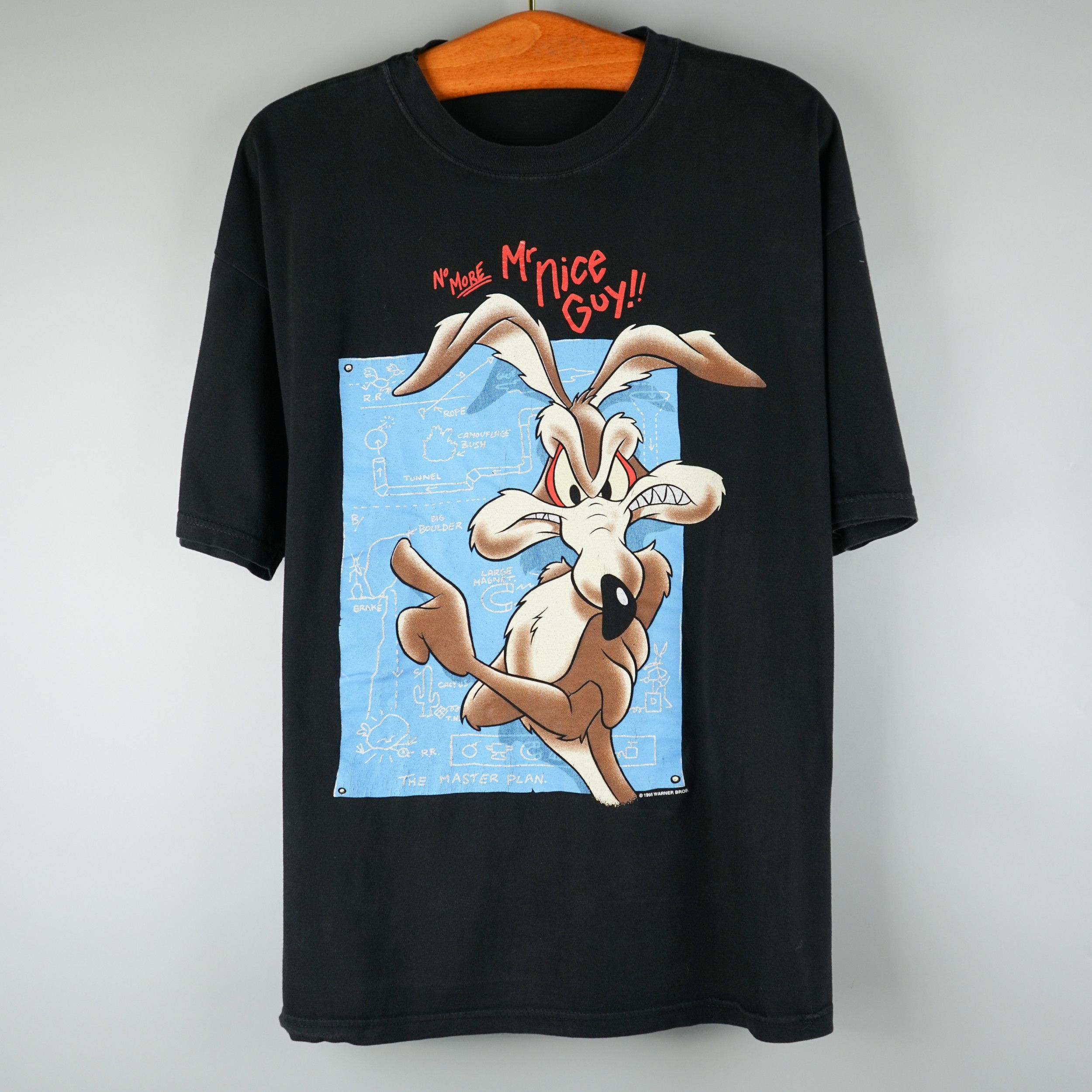 Cartoon Network × Vintage × Warner Bros 1995 Willie Coyote No More Mr. Nice Guy T-Shirt Size US XL / EU 56 / 4 - 1 Thumbnail