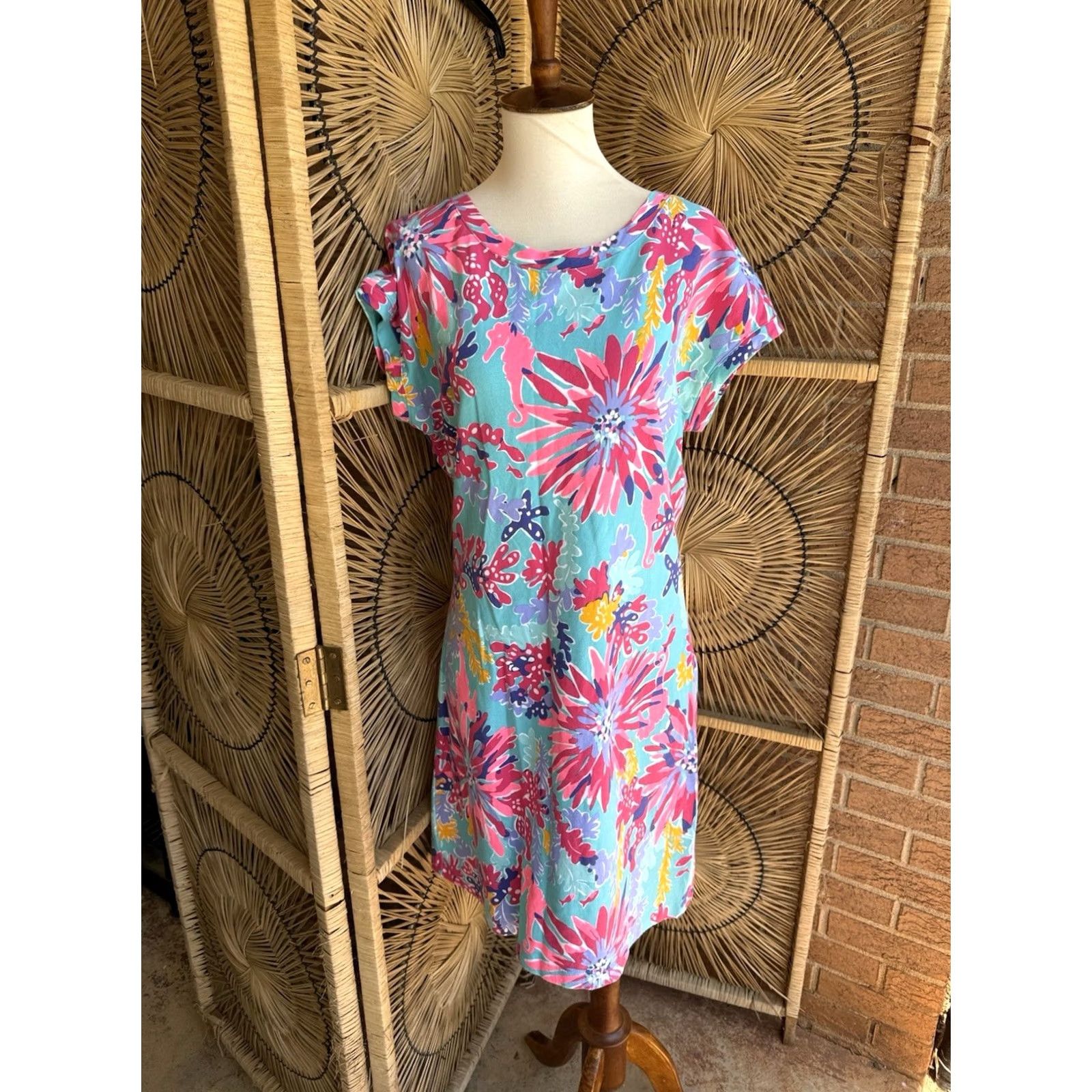 Lilly Pulitzer VINTAGE Lilly Pulitzer Anastasia Dress Shift Women L Blue Button-Back EUC Shirt Girls may vary Size L / US 10 / IT 46 - 5 Thumbnail
