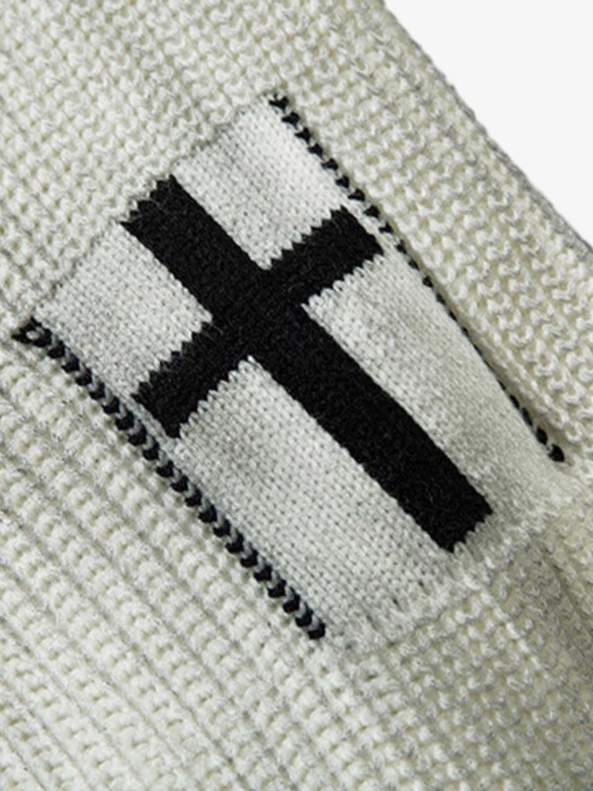 Other Ribbed Knit Dirty Dyed Embroidery Cross Sweater Size US L / EU 52-54 / 3 - 11 Thumbnail