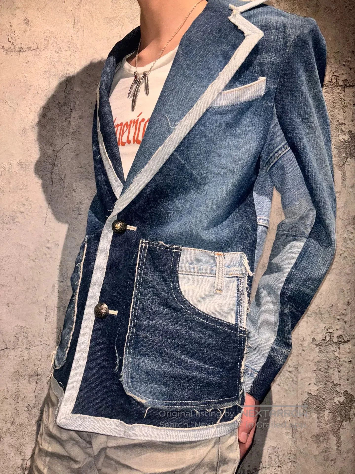 Japanese Brand denim blazer with modern design features. Size US M / EU 48-50 / 2 - 4 Thumbnail
