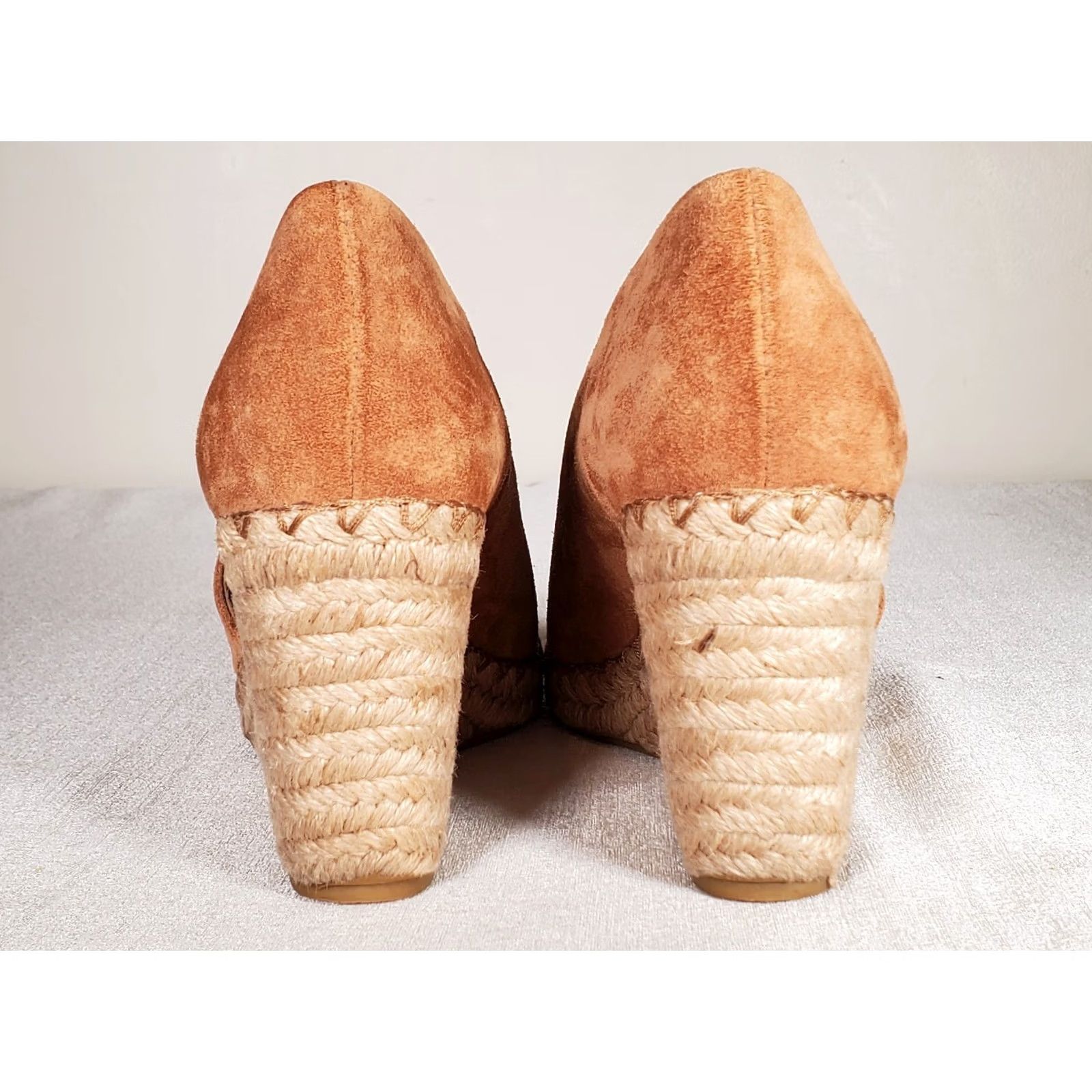 Vince Vince Sonora Peep Toe Espadrille Wedge Sandals Brown Suede Women's US 8.5 M Size US 9 / IT 39 - 6 Thumbnail
