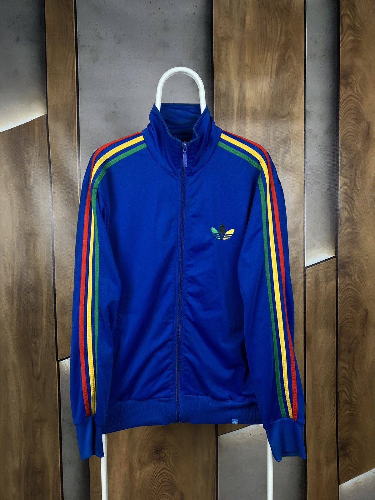 Adidas 🐸Vintage 00s Sweatshirt Zip-Up Olympic Adidas Rasta VTG🐸 Size US M / EU 48-50 / 2 - 1 Thumbnail