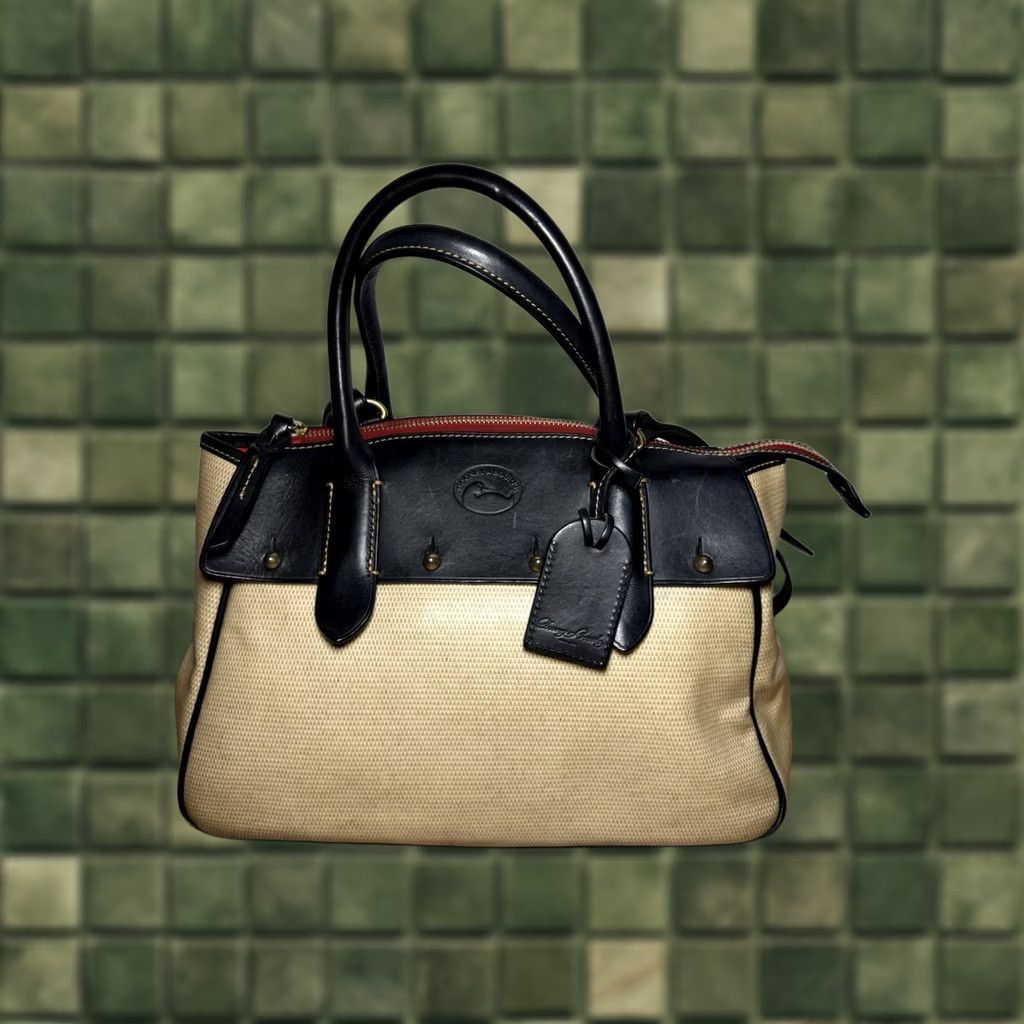 Dooney & Bourke Dooney & Bourke WILSON PANAMA Leather Satchel/Purse Handbag Tan/Black Pre Owned Size ONE SIZE - 1 Thumbnail
