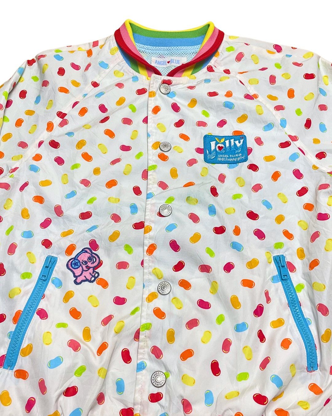 Angel Blue Angel Blue Jolly Jelly Bean Print Rainbow Varsity Jacket Y2K Size S / US 4 / IT 40 - 4 Thumbnail