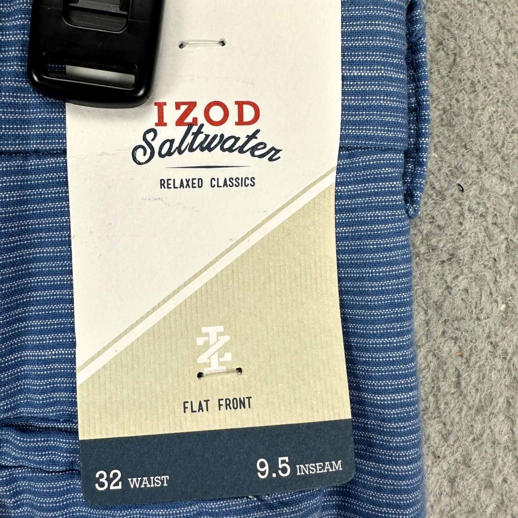 Izod IZOD Saltwater Shorts Khaki 32X9.5 Blue Stripes Chino Pocket Relaxed Classic NEW Size US 32 / EU 48 - 5 Thumbnail