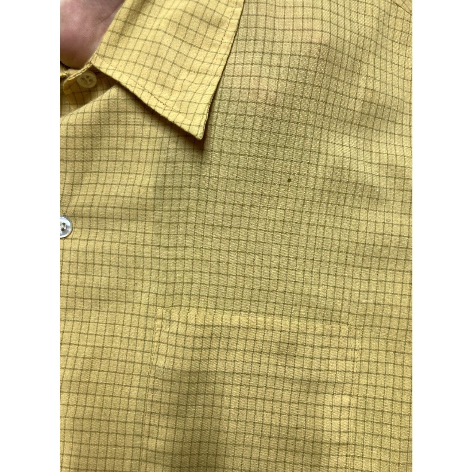 Vintage VINTAGE Campus 70s Button-Up Shirt Long Sleeve Yellow Plaid Lightweight Men XL Size US XL / EU 56 / 4 - 4 Thumbnail