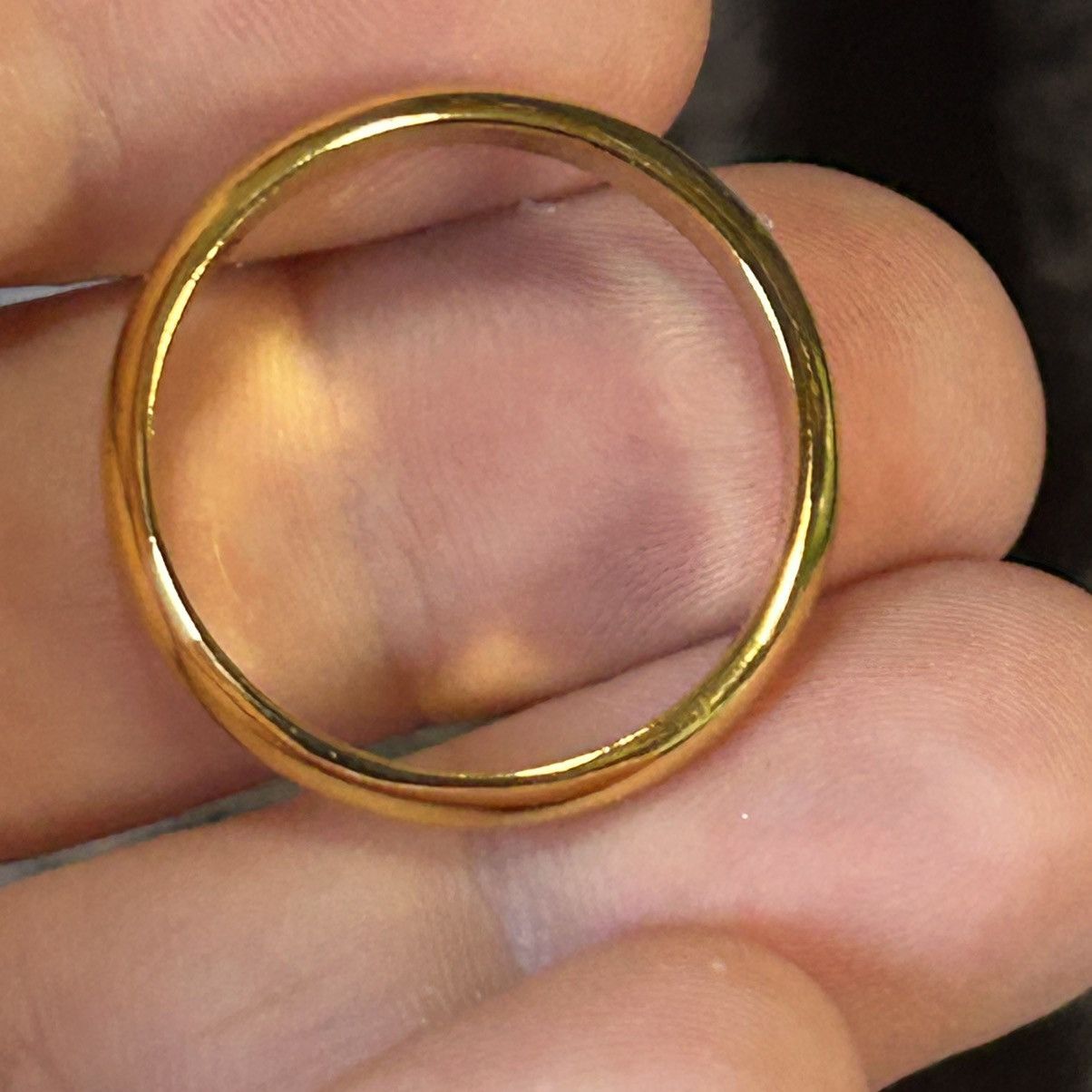 Jewelry Shiny 18kt gold plated 4mm stainless steel comfort ring 11 Size ONE SIZE - 3 Thumbnail