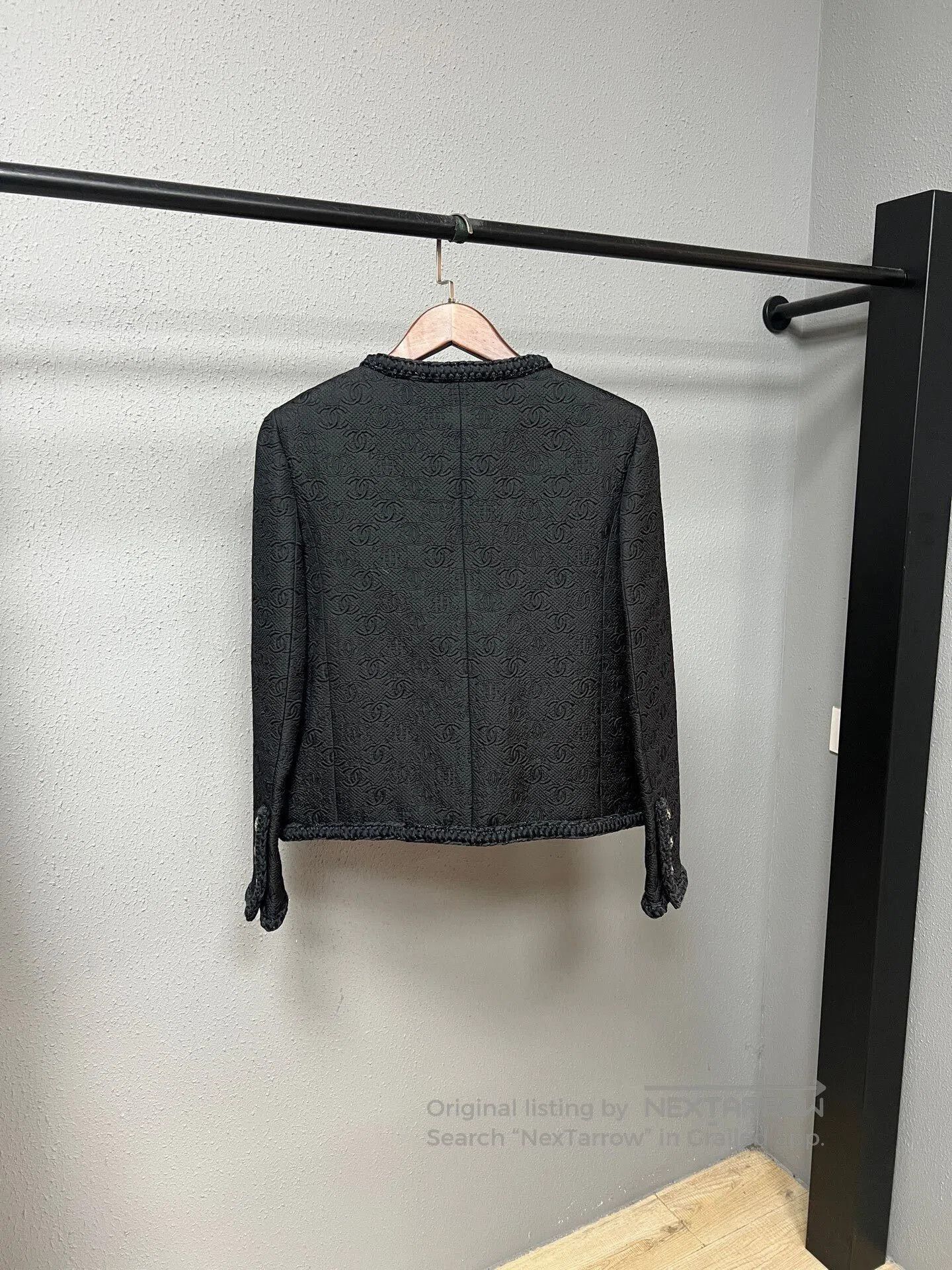 Chanel Chanel Black Double C Embossed Jacket. Size L / US 10 / IT 46 - 2 Thumbnail