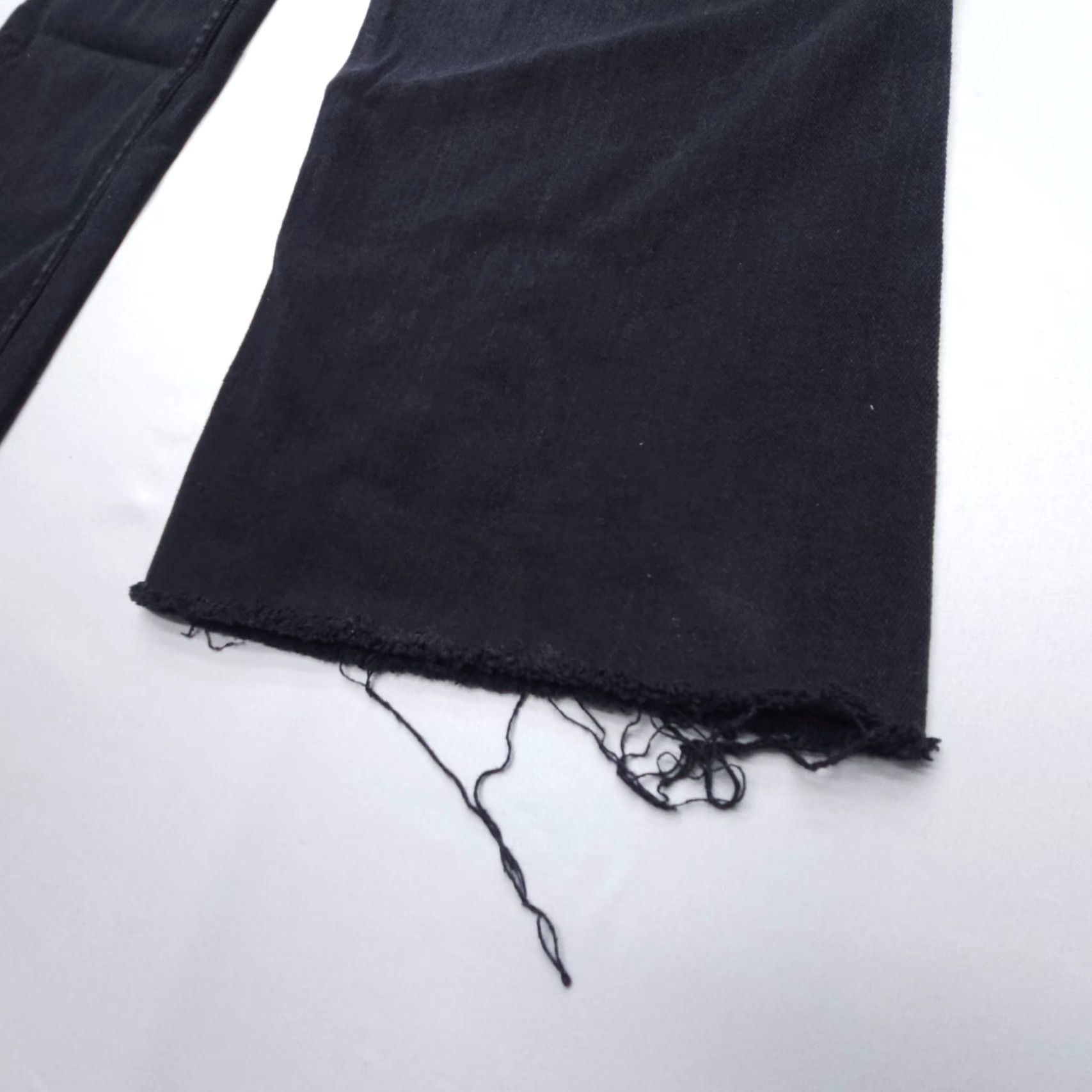 Vintage Miou Muse Jeans Womens Large Black Ankle Wide-Leg Frayed Hem High Rise Boho Summer Fall Winter Spring Casual Size 36" / US 14 / IT 50 - 5 Thumbnail