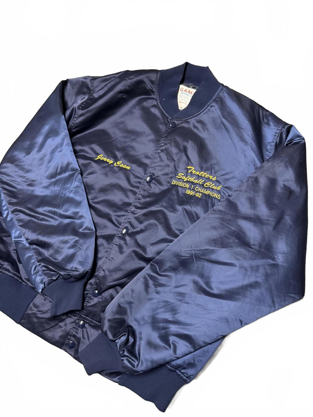 The Game Trotters Softball Club Championship Jacket - Navy Blue Size US XXL / EU 58 / 5 - 3 Thumbnail