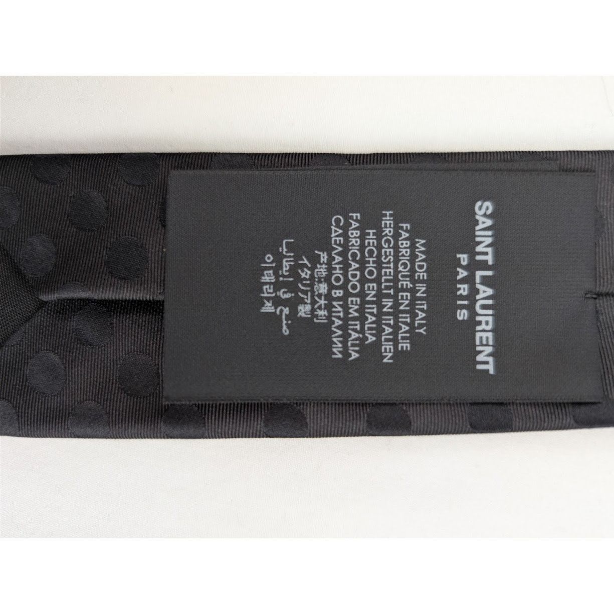 Saint Laurent Paris o1rshd1 Size: OS / Dotted Tie in Black Size ONE SIZE - 13 Thumbnail