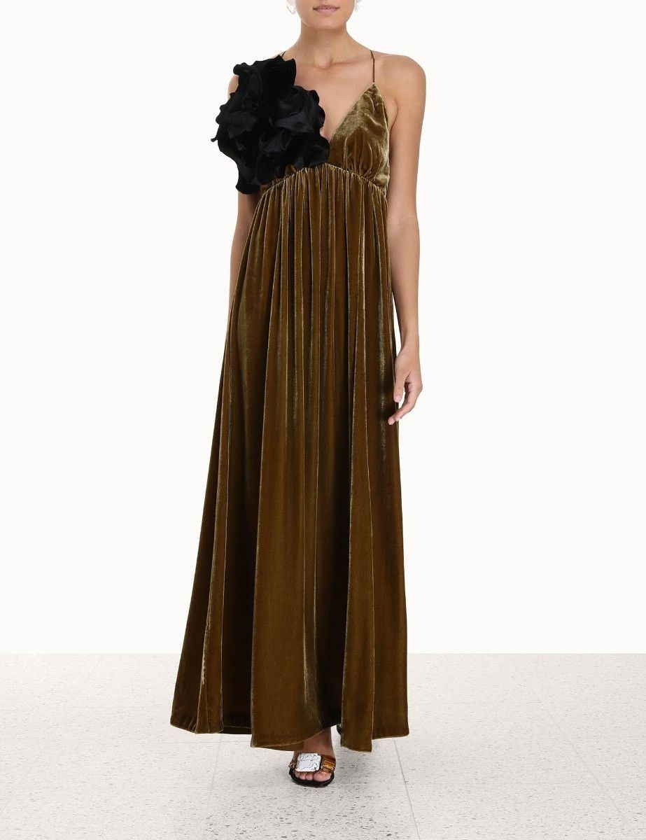 Zimmermann oc11z0325 Sensory Velvet Dress in Dark Mustard Size M / US 6-8 / IT 42-44 - 3 Thumbnail