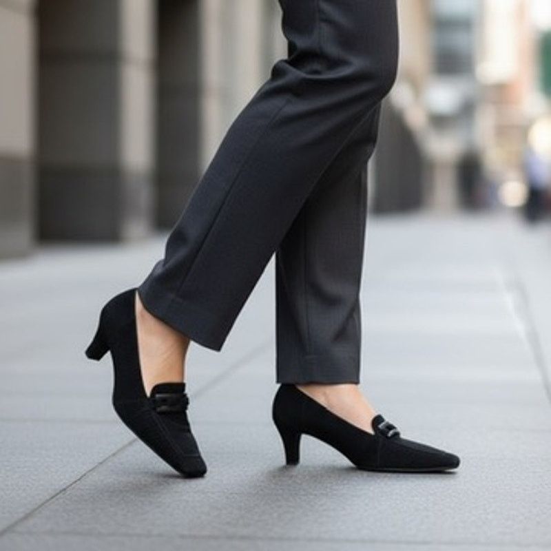 Stuart Weitzman Stuart Weitzman Women's Black Suede Block Heel Pumps Size 7 Size US 7 / IT 37 - 1 Thumbnail