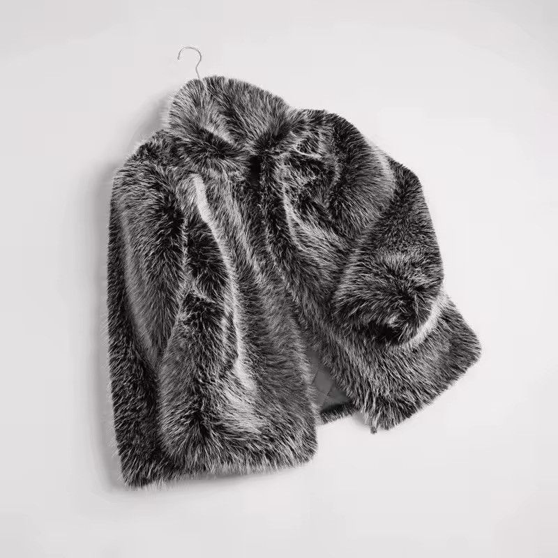 Other Streetwear Faux Fur Warm Luxury Trendy Gray Jacket Coat Size US L / EU 52-54 / 3 - 12 Thumbnail