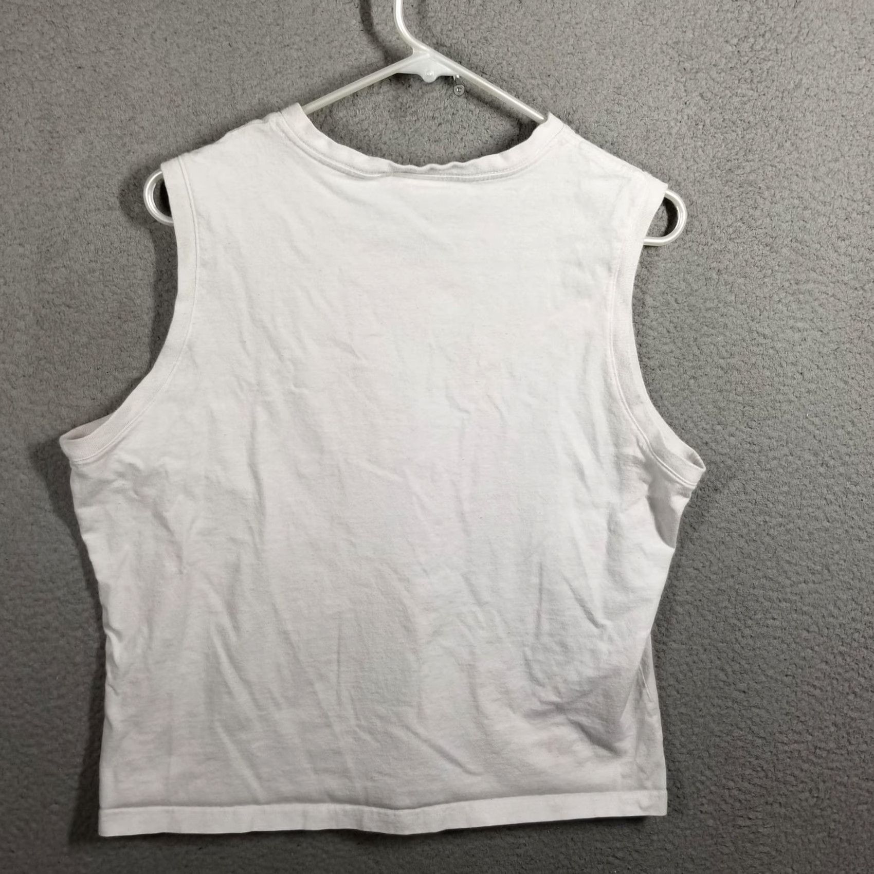 Vintage Calvin Klein Jeans Shirt Woman XL White Sleeveless V-Neck Logo Tank Vintage Size US XL / EU 56 / 4 - 2 Thumbnail