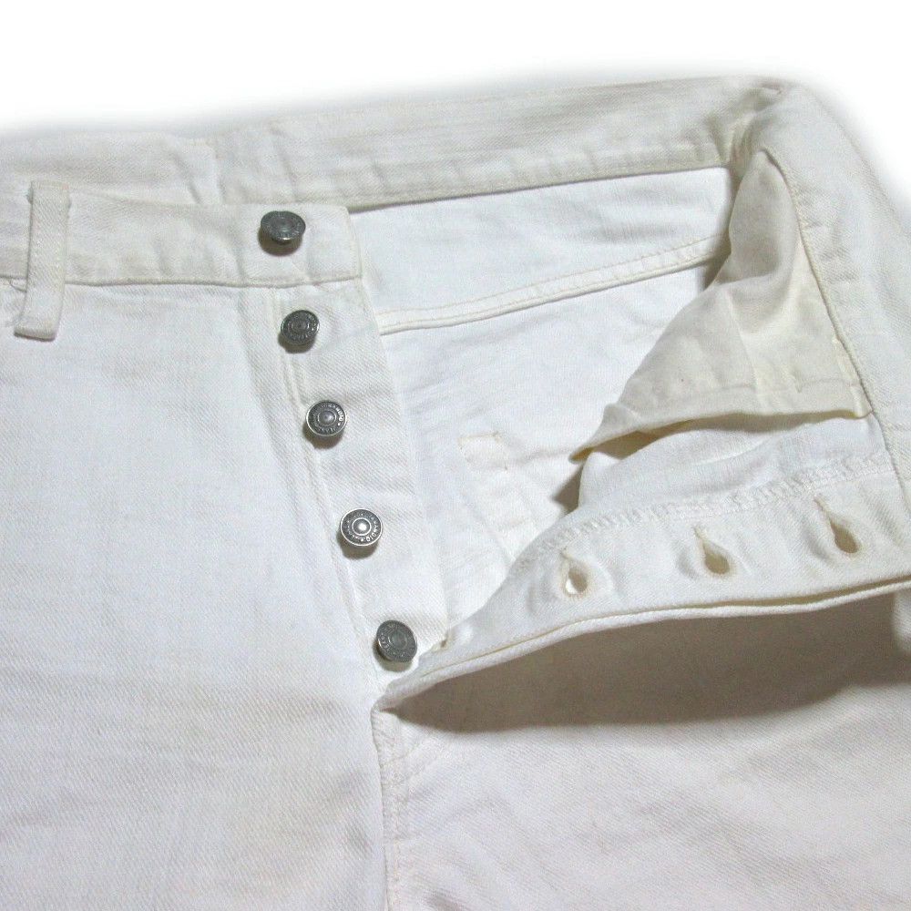 Yohji Yamamoto Yohji Yamamoto POUR HOMME White wide denim pants Size US 35 - 4 Thumbnail