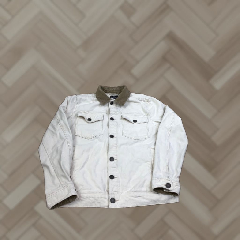 Vintage VINTAGE Jeremiah Trucker Jacket Mens S Beige Casual Button Size US S / EU 44-46 / 1 - 1 Thumbnail