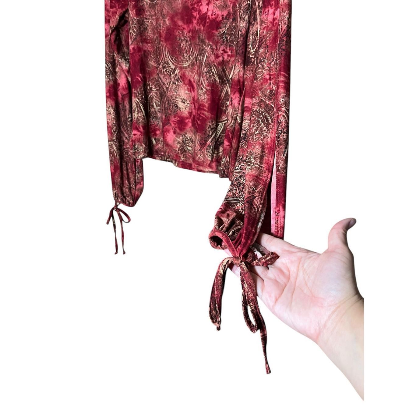 Other Vintage Rave Y2K Cold Shoulder Paisley Long Sleeve Blouse Size L Size L / US 10 / IT 46 - 5 Thumbnail