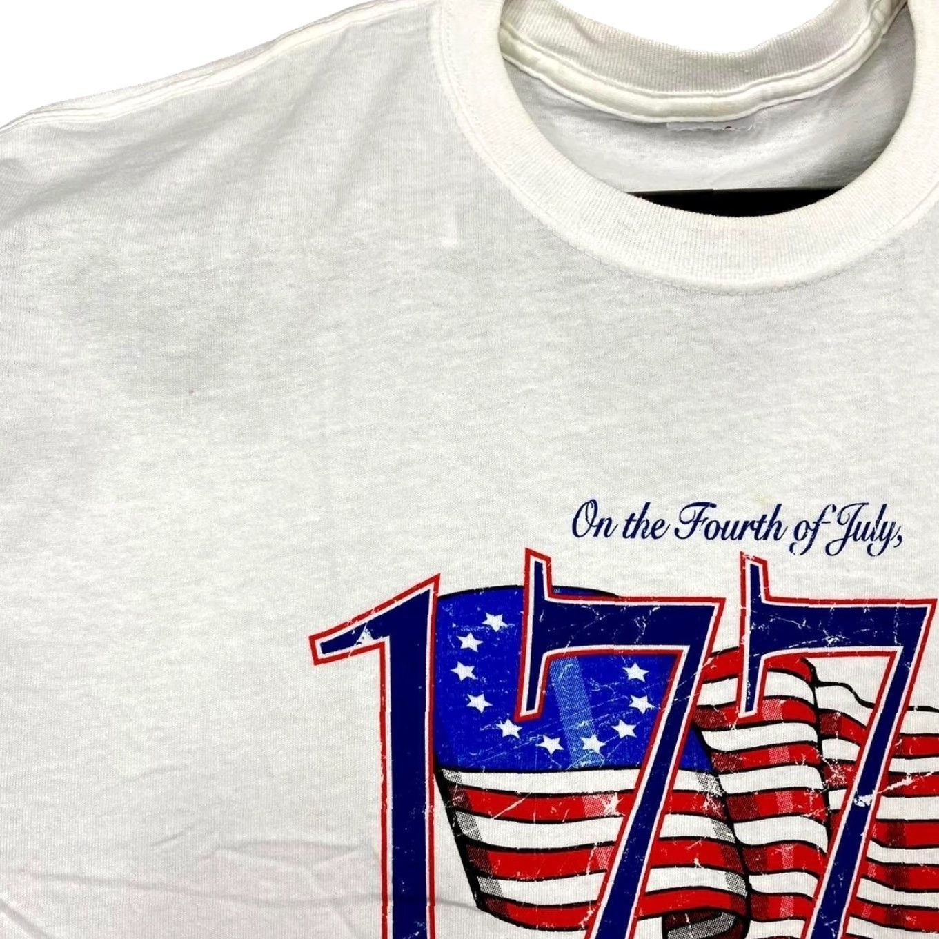 Other 1776 Independence Day On The Fourth Of July Souvenir Graphic White T-Shirt Large Mens Short Sleeve Crew Neck Cotton White 1776 Size US L / EU 52-54 / 3 - 3 Thumbnail