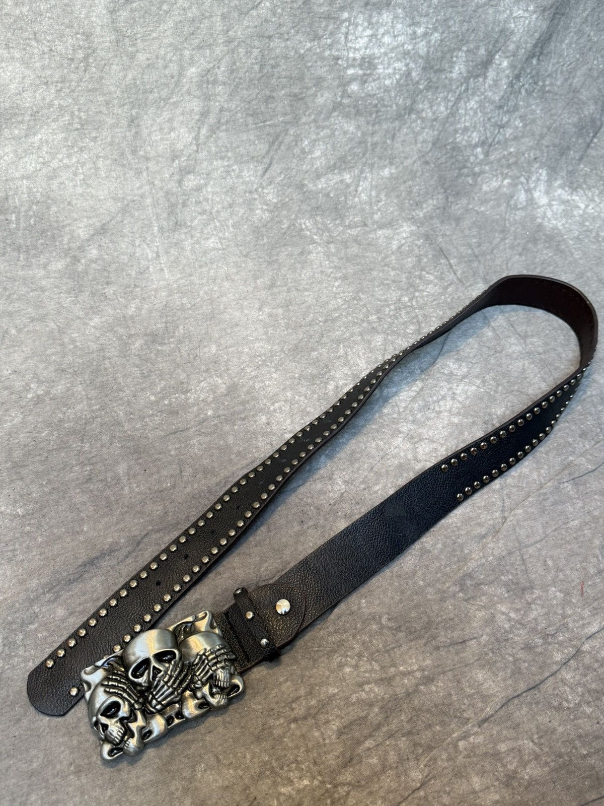 Japanese Brand × Vintage Vintage Leather Belt Japanese Style Rhinestones Punk Belt Size ONE SIZE - 3 Thumbnail