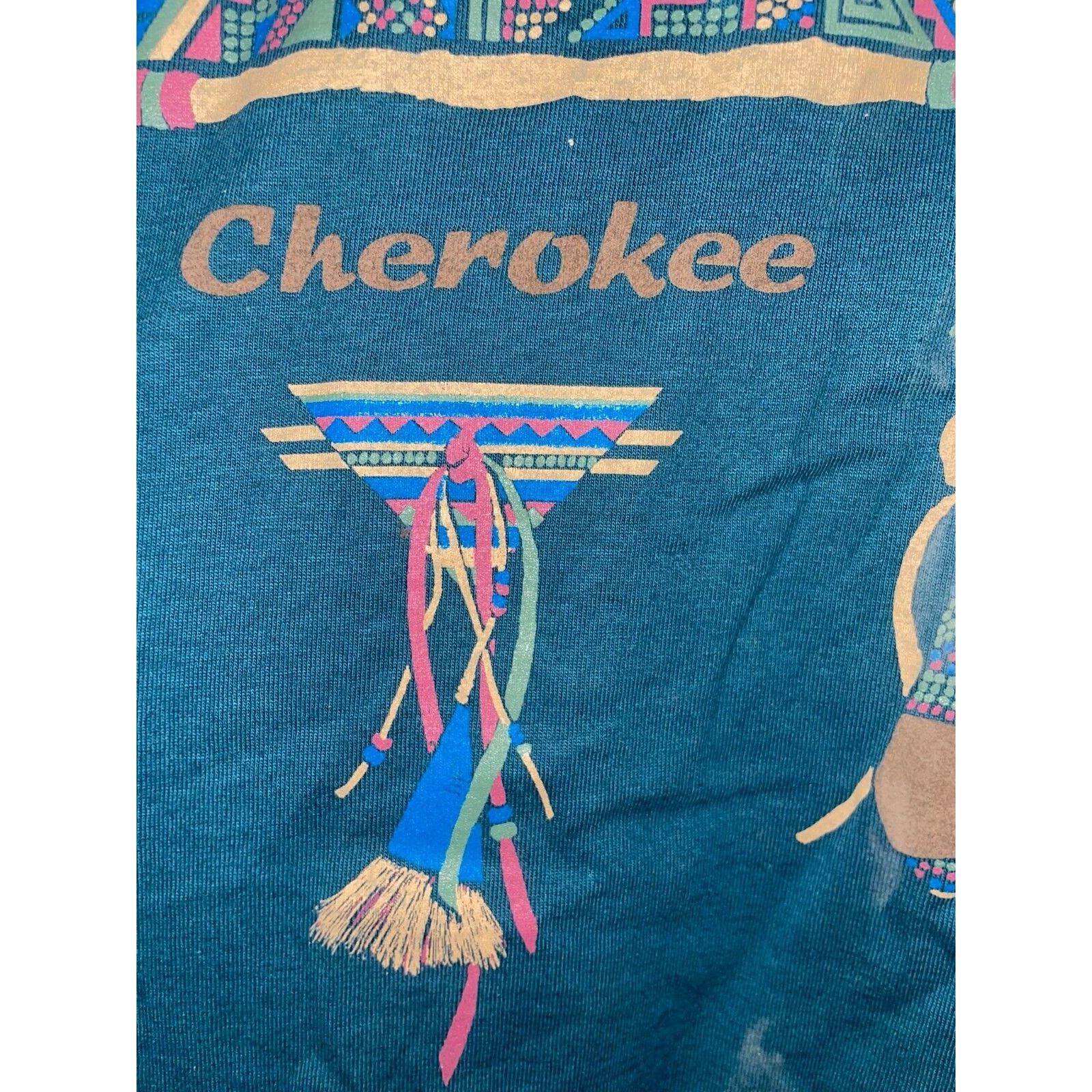 Jerzees Vintage Cherokee Native American Shirt Indian Tee VTG 90s L Size US L / EU 52-54 / 3 - 3 Thumbnail