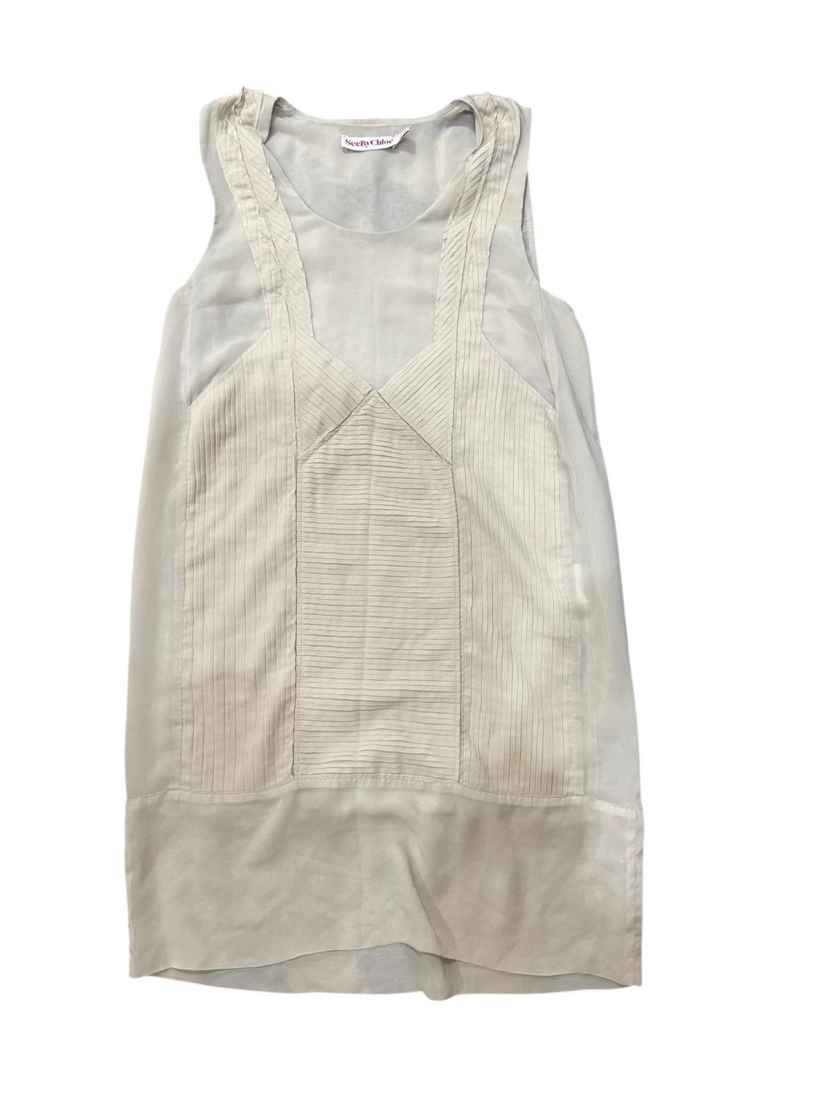 See by Chloe See by Chloe mini dress 2000s beige mini dress sheer parts Size S / US 4 / IT 40 - 4 Thumbnail
