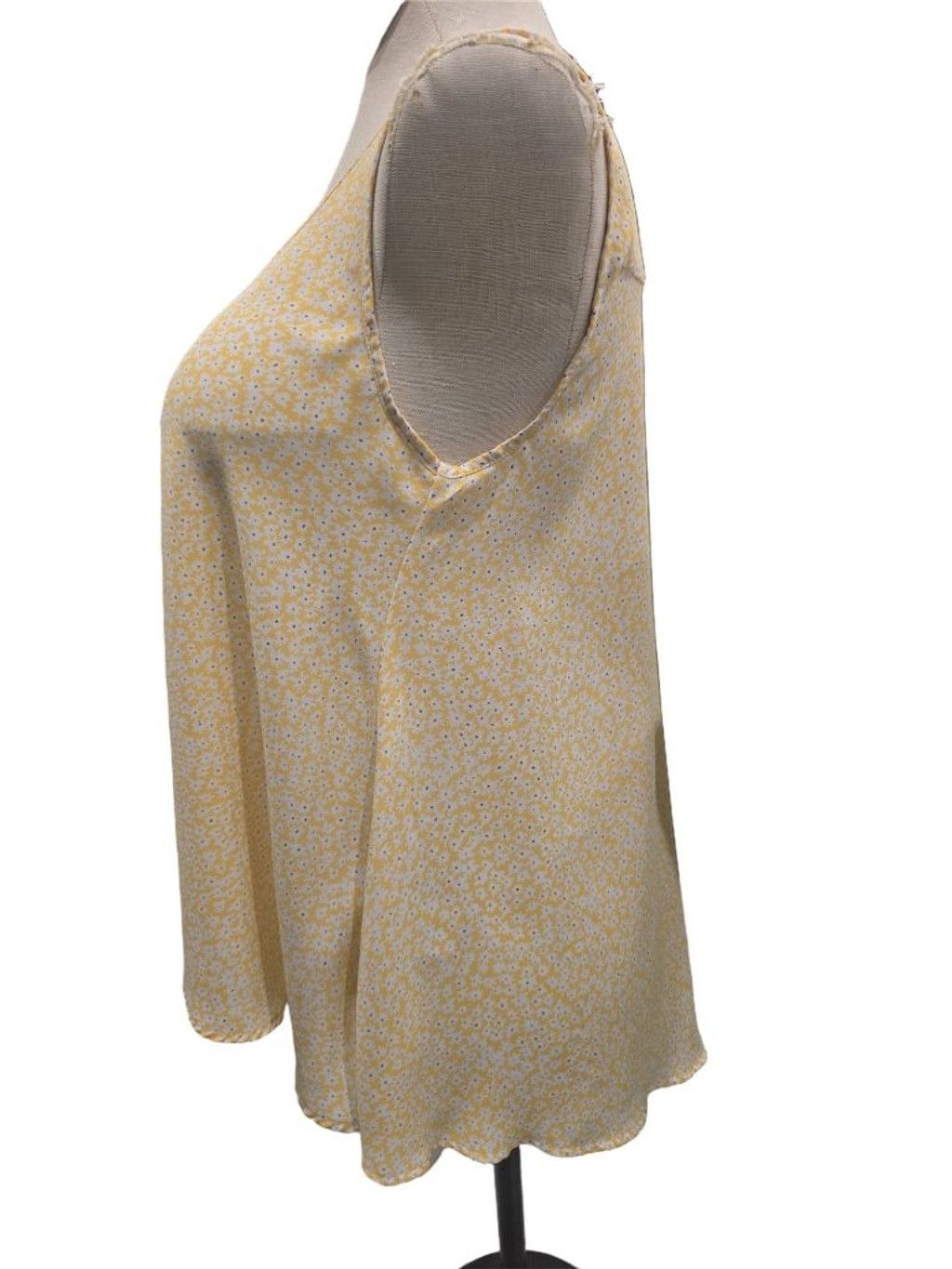 Style & Co Women's Style & Co Yellow White Floral Sleeveless Tank Top M Size M / US 6-8 / IT 42-44 - 2 Thumbnail