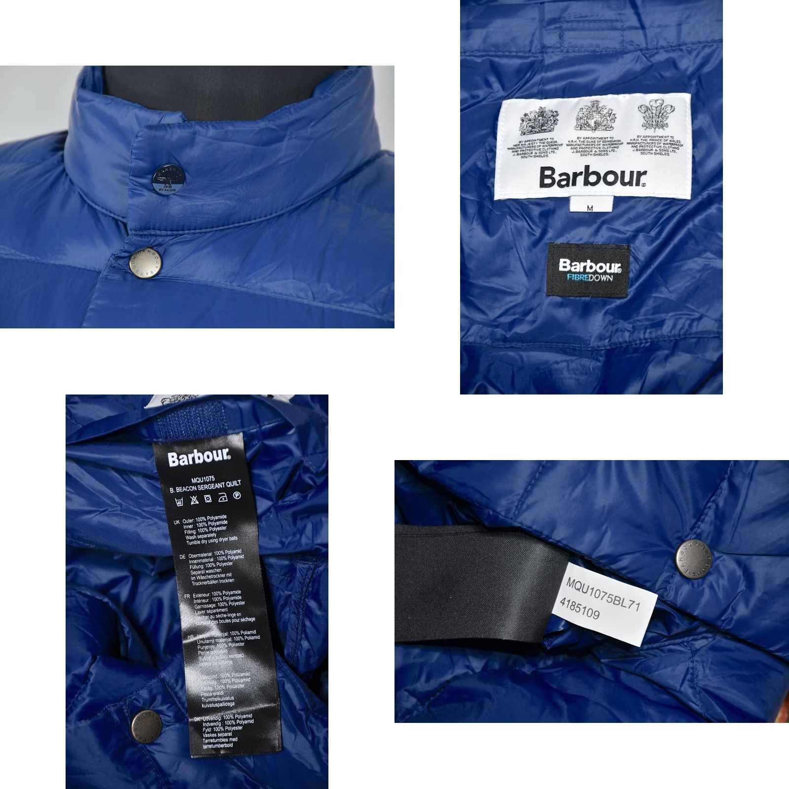 Barbour BARBOUR Beacons Sergant Quilt Puffer Jacket Mens M Barbour FIBREDOWN Beacon Sergant Quilt Puffer Jacket Mens M Blue XS? Size US M / EU 48-50 / 2 - 8 Thumbnail