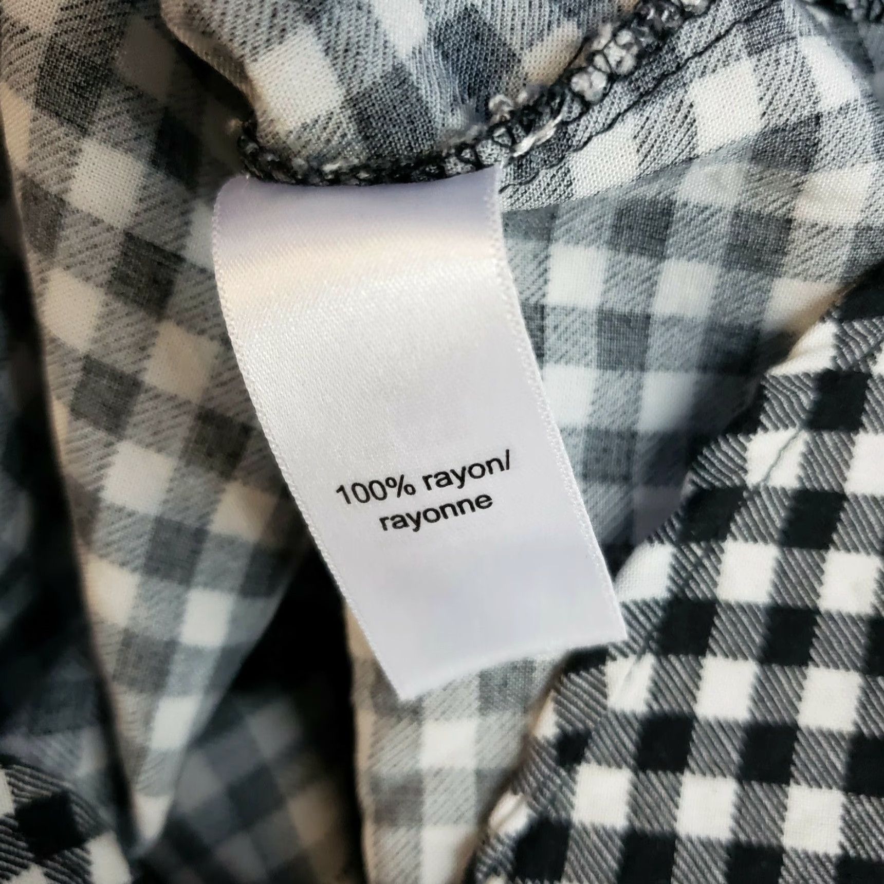 Vintage Maurices Womens Blouse Shirt 3/4 Sleeve Black White Gingham Rayon Medium Adults Womens Size M / US 6-8 / IT 42-44 - 6 Thumbnail