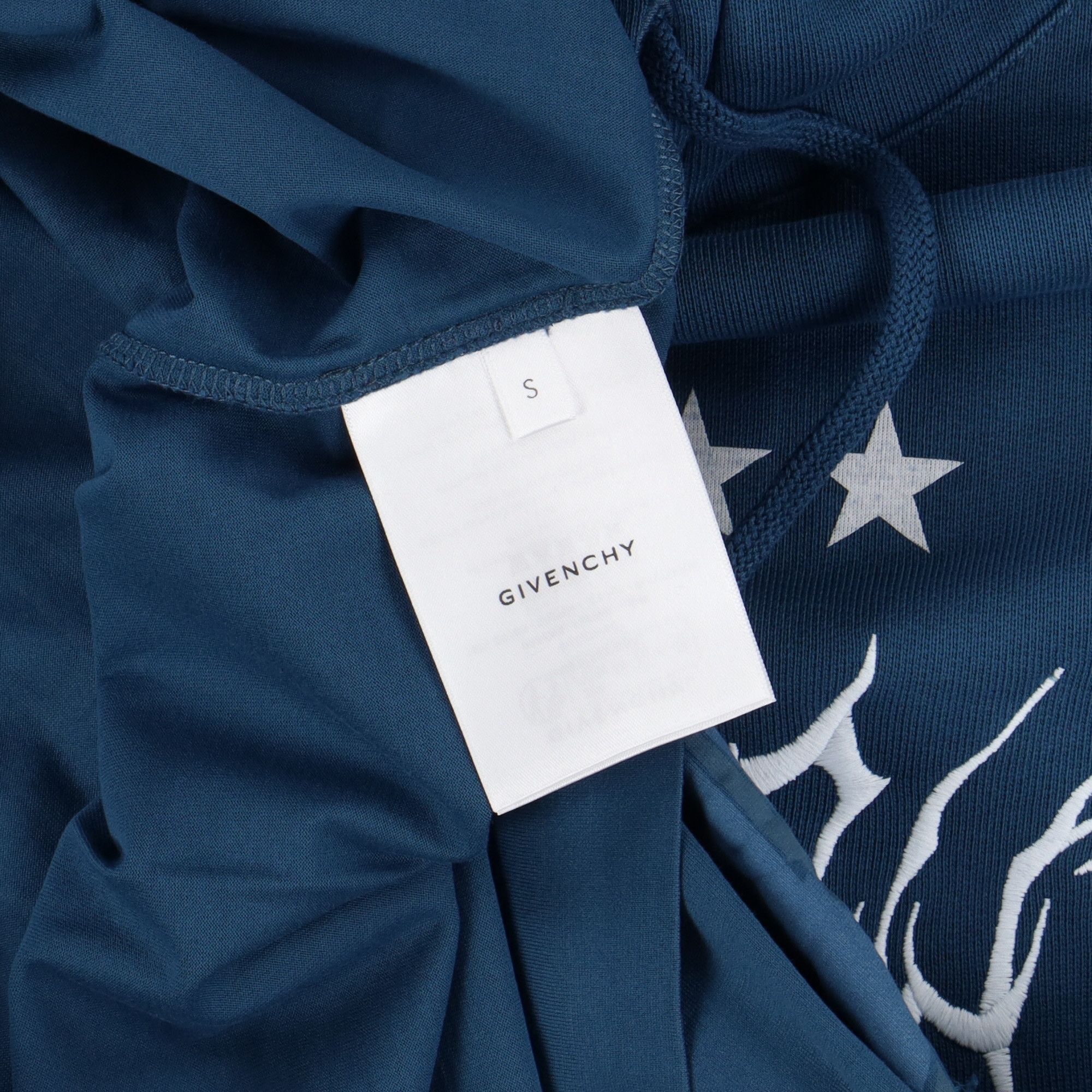 Givenchy Blue Embroidered Multi Logo Oversized Layered Hoodie Size US S / EU 44-46 / 1 - 8 Thumbnail