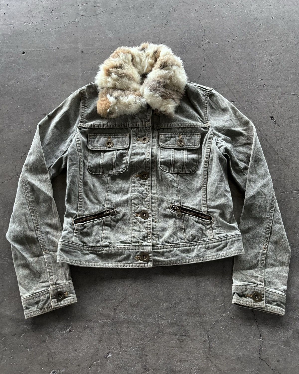 If Six Was Nine × Japanese Brand × Le Grande Bleu (L.G.B.) Comme Ca Ism Fur Croped Denim Jacket Size US M / EU 48-50 / 2 - 1 Thumbnail
