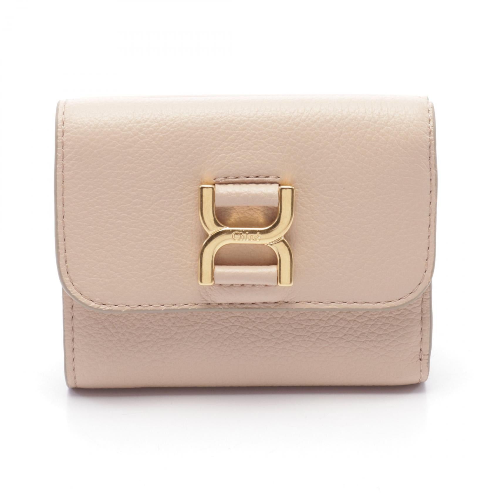 Chloe Chloe Marcie Small Trifold Wallet Leather Pink Size ONE SIZE - 1 Thumbnail