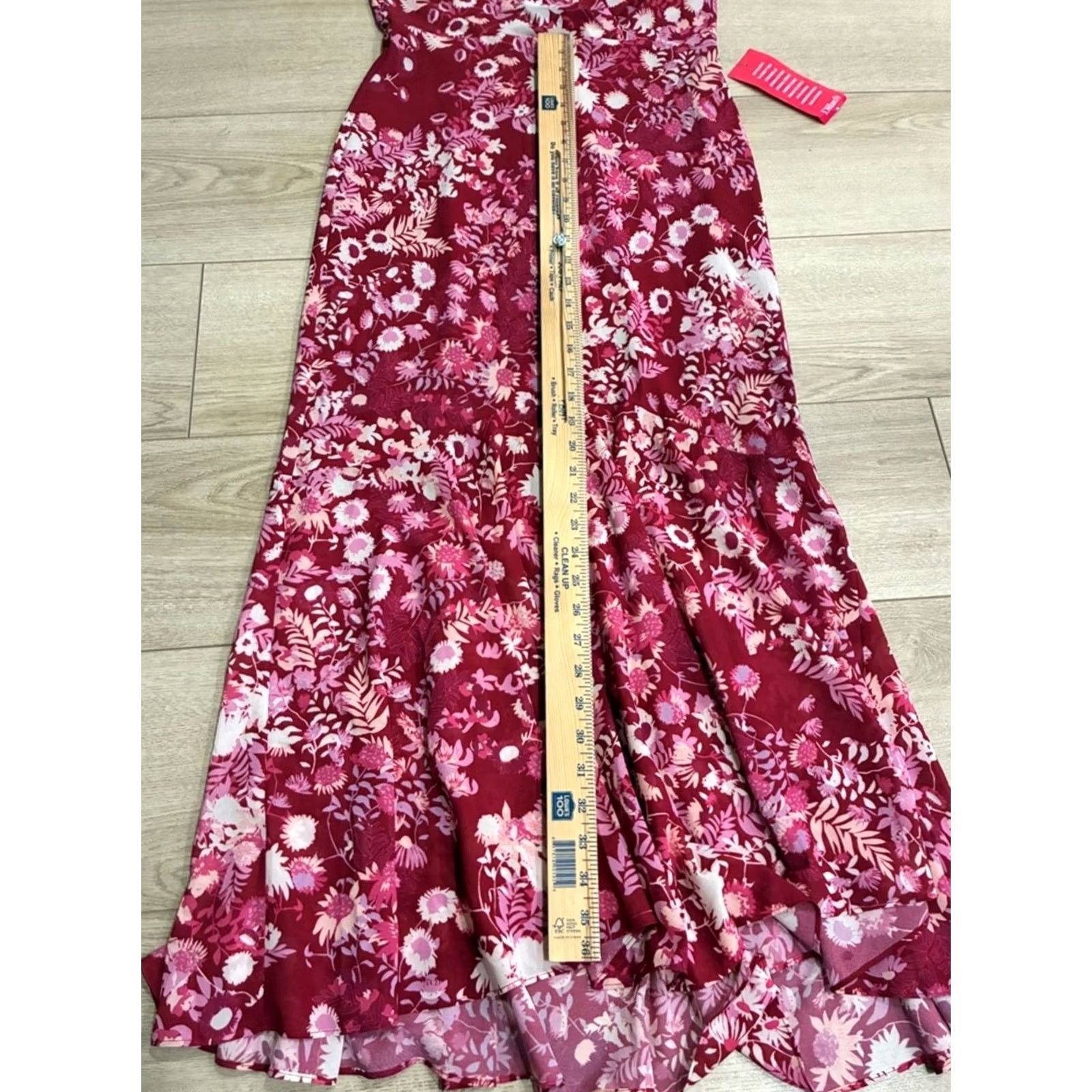Sachin & Babi NWT Sachin + Babi Erin Pink Puff Sleeve Floral Midi Dress Size 8 Size M / US 6-8 / IT 42-44 - 6 Thumbnail
