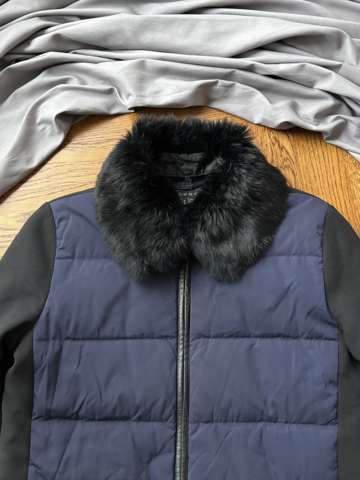 Theory Theory Rabbit Fur Trim Collar Winter Jacket Lambskin Bomber Size M / US 6-8 / IT 42-44 - 4 Thumbnail
