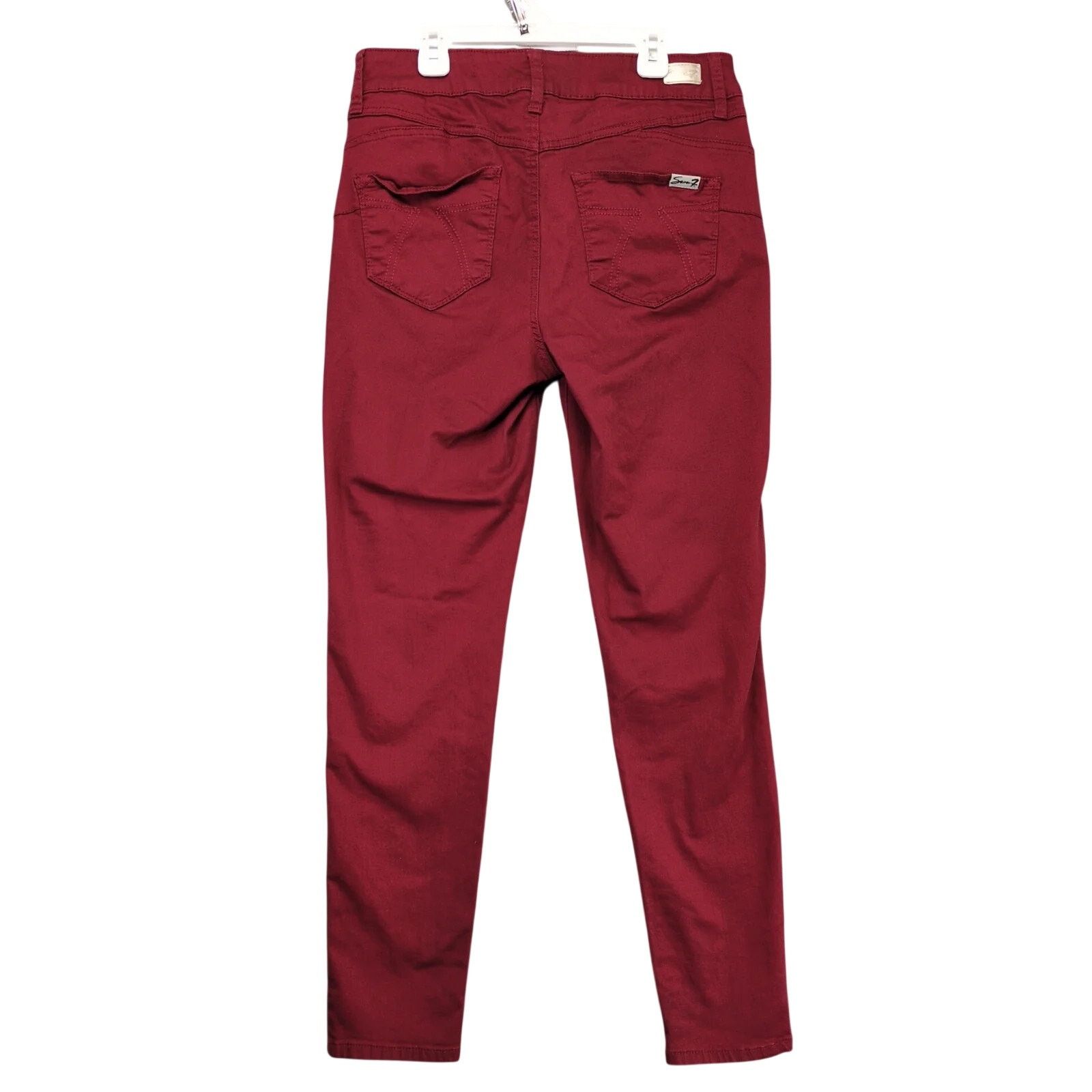Seven 7 Seven7 High Rise Skinny Burgundy Jeans Womens 8 Booty-Shaper Size 30" / US 8 / IT 44 - 2 Thumbnail