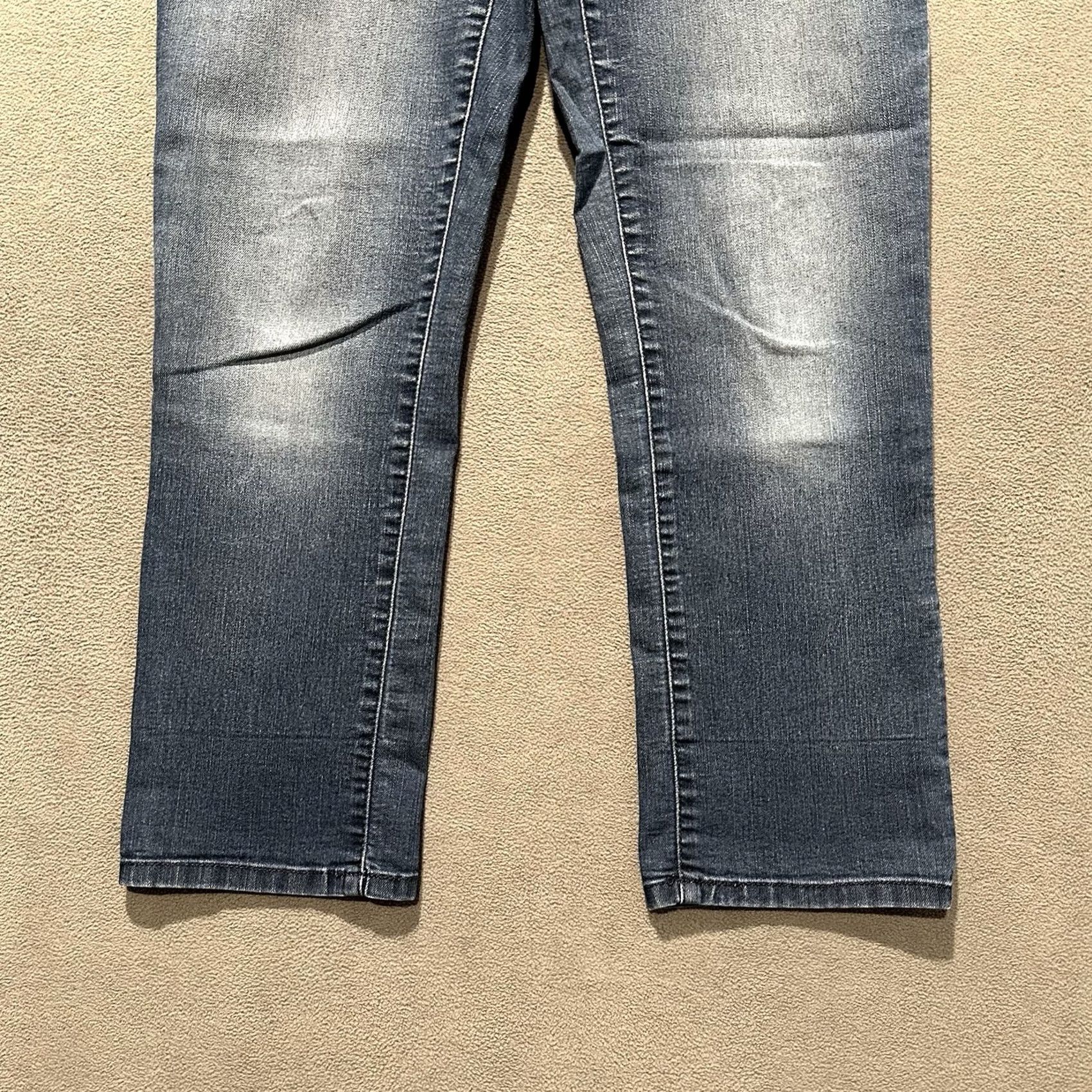 Vintage ELLE Jeans Womens Size 4 Blue Denim Straight Leg Faded Pocket Flap EUC Size 27" / US 4 / IT 40 - 5 Thumbnail