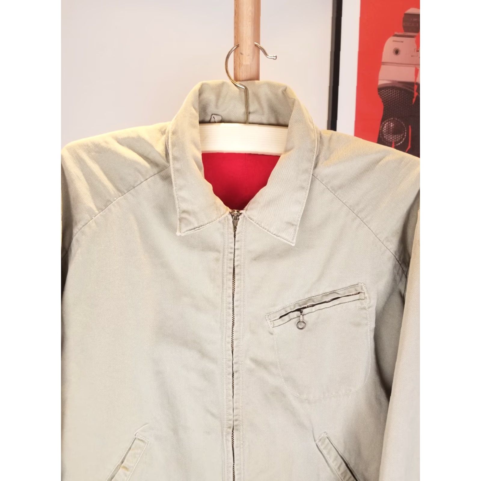 Vintage VINTAGE TUFNUF JACKET Mens Bomber Jacket Cotton Beige Detroit 50's L 21in 25in 24in 24in Flannel Lined Cap CTN Size US L / EU 52-54 / 3 - 2 Thumbnail