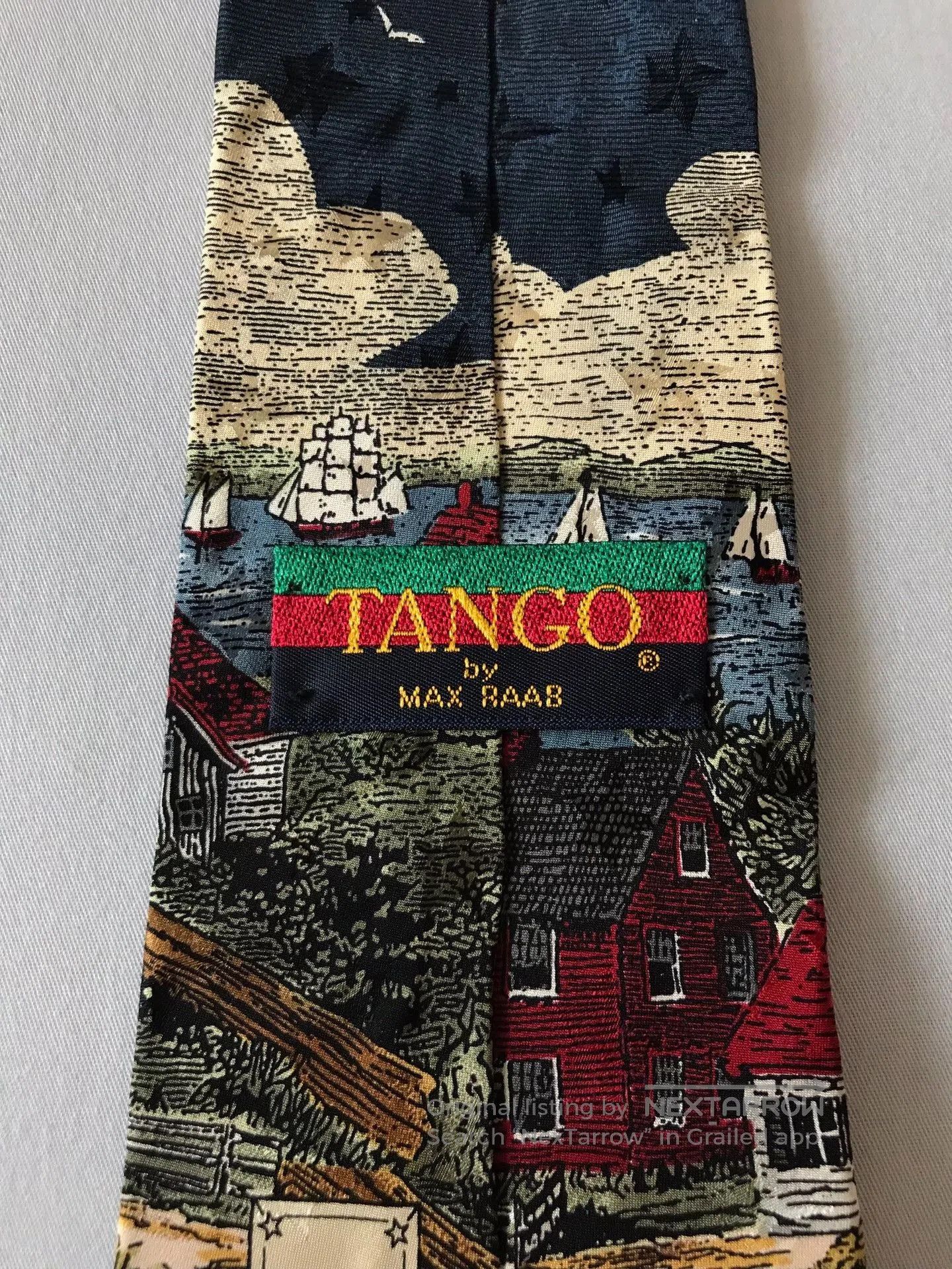 Vintage Vintage USA Silk Tango Oil Painting Tie. Size ONE SIZE - 7 Thumbnail
