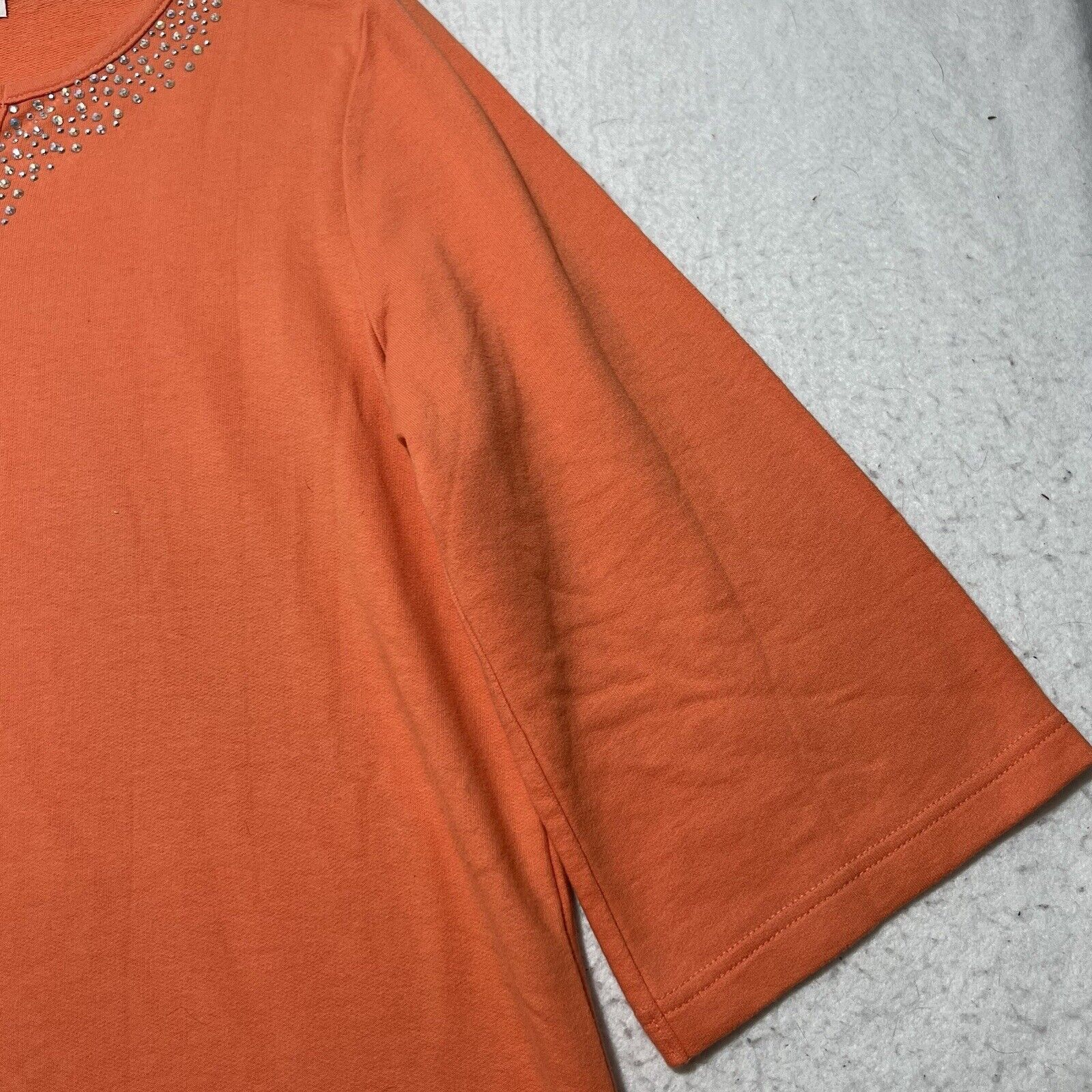 Vintage Quacker Factory Large 3/4 Sleeve Rhinestone Blouse Top Size L / US 10 / IT 46 - 5 Thumbnail