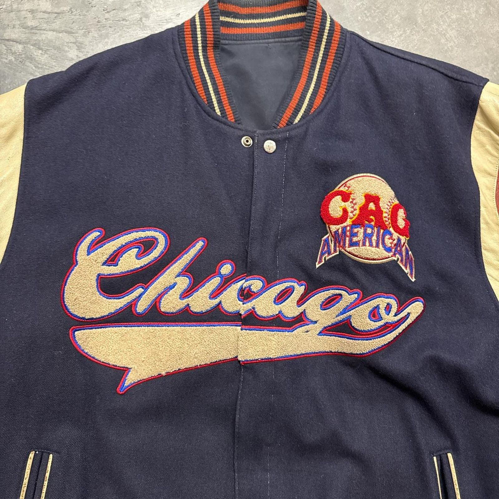 Jeff Hamilton × Vintage Vintage JH Design Negro League Chicago Giants Leather Jacket Size US XXL / EU 58 / 5 - 2 Thumbnail