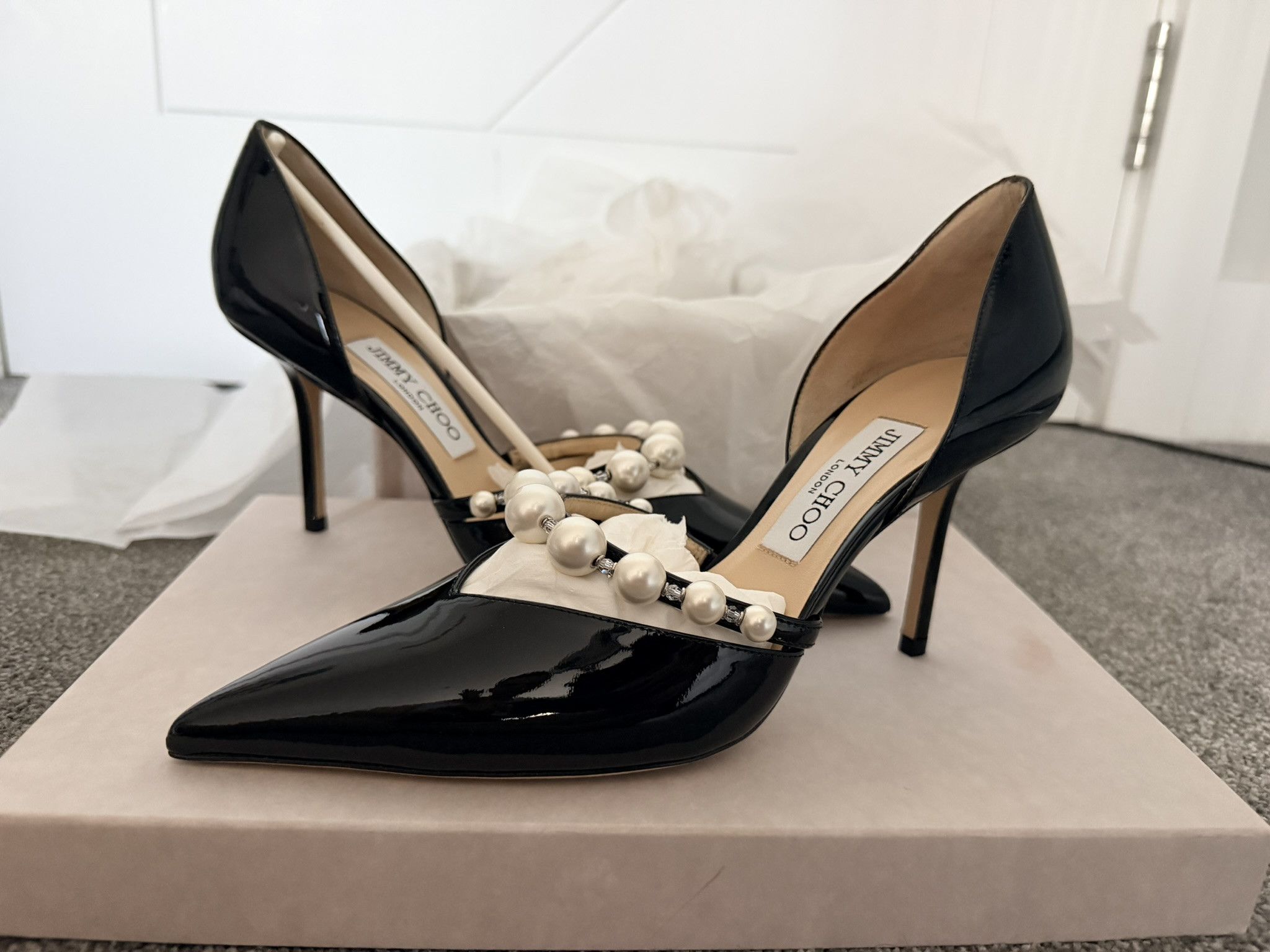 Jimmy Choo Jimmy Choo Aurelie 85 l 39 Black/ White Size US 9 / IT 39 - 1 Thumbnail