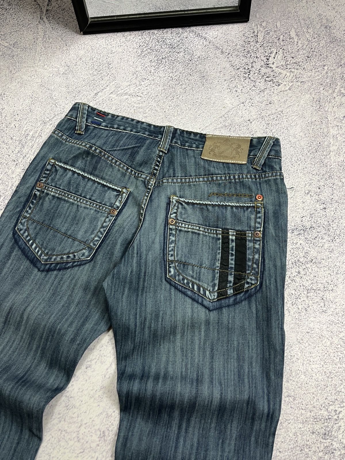 Japanese Brand × Lambretta × Vintage Vintage 90’s Lambretta Denim Streetwear Hype Jeans Y2k Logo Size US 32 / EU 48 - 14 Thumbnail